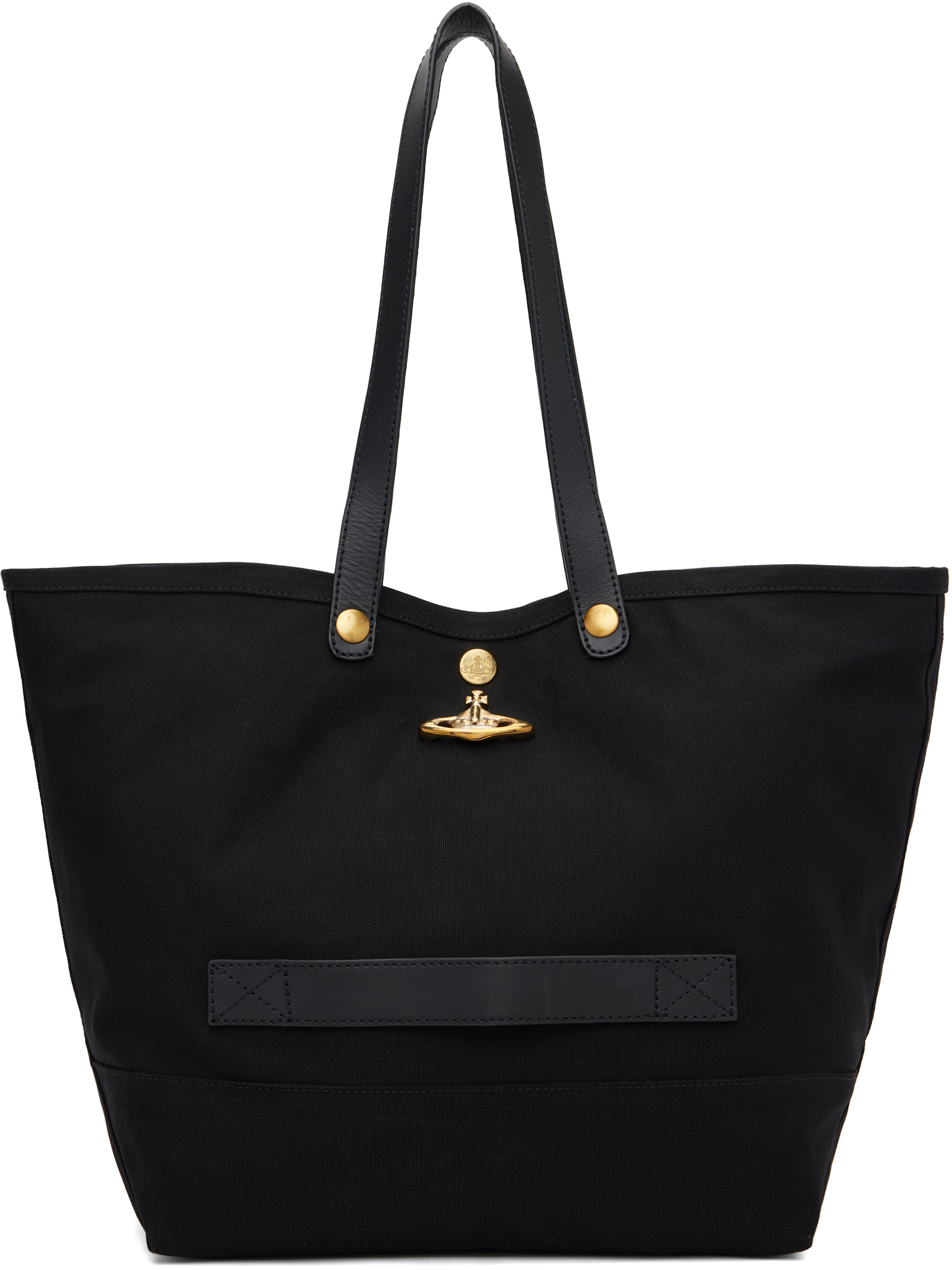Vivienne Westwood: Black Utility Small Shopper Tote | SSENSE