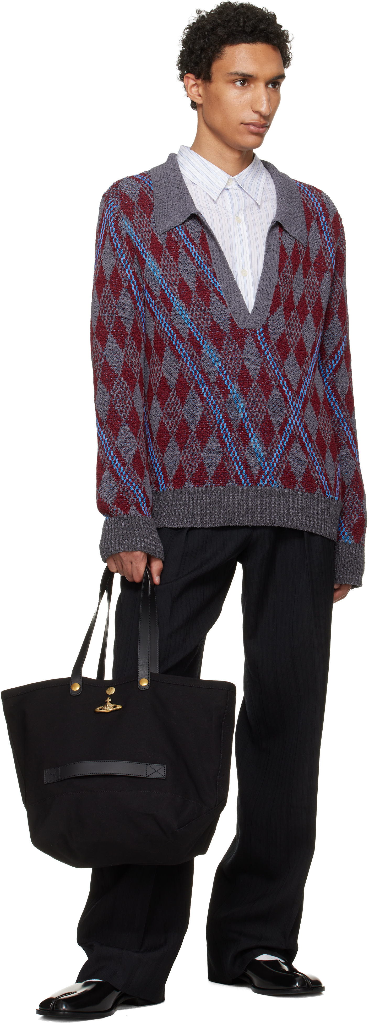 Vivienne Westwood: ブラック スモール Utility Shopper トートバッグ