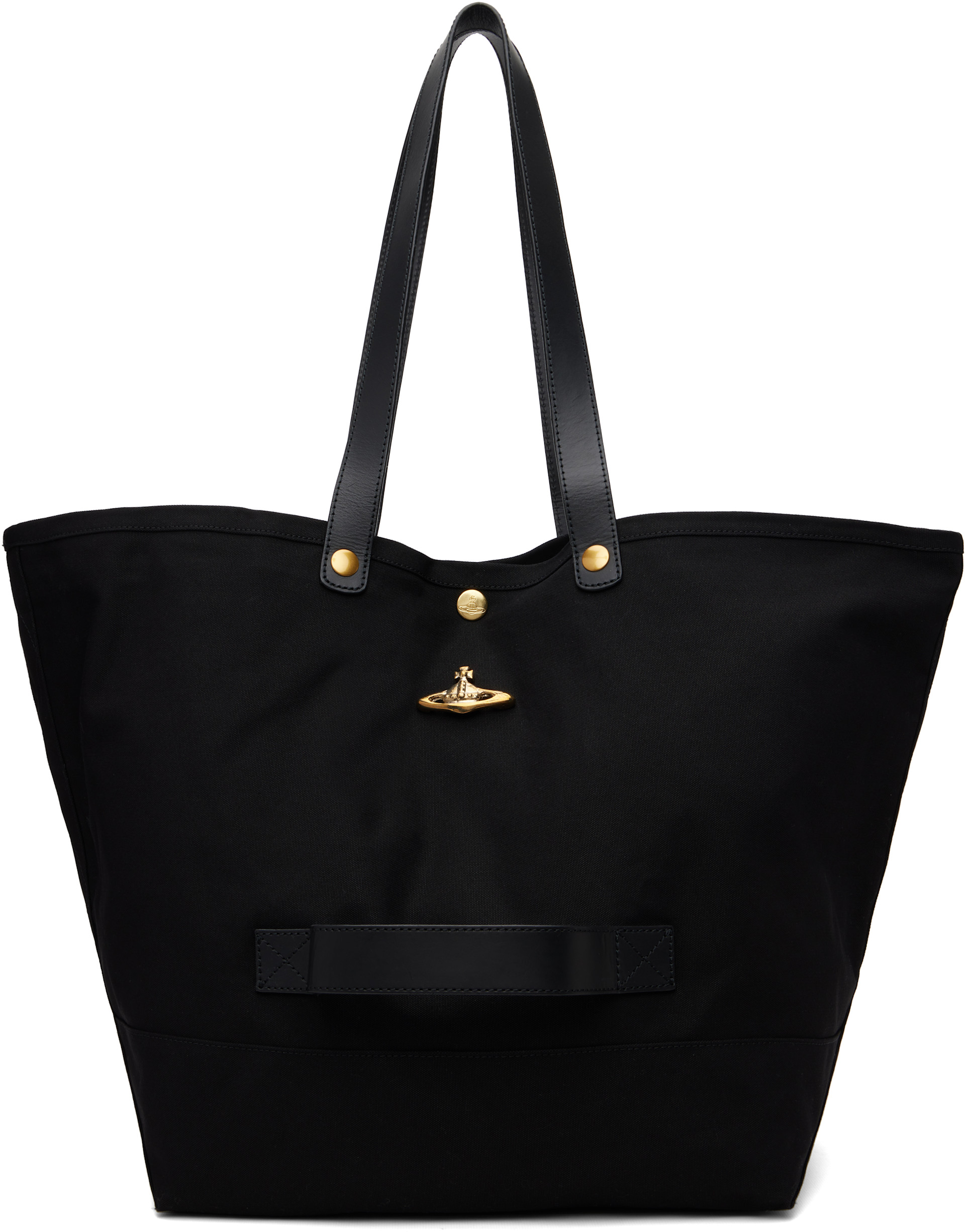 Vivienne Westwood: Black Utility Small Shopper Tote | SSENSE