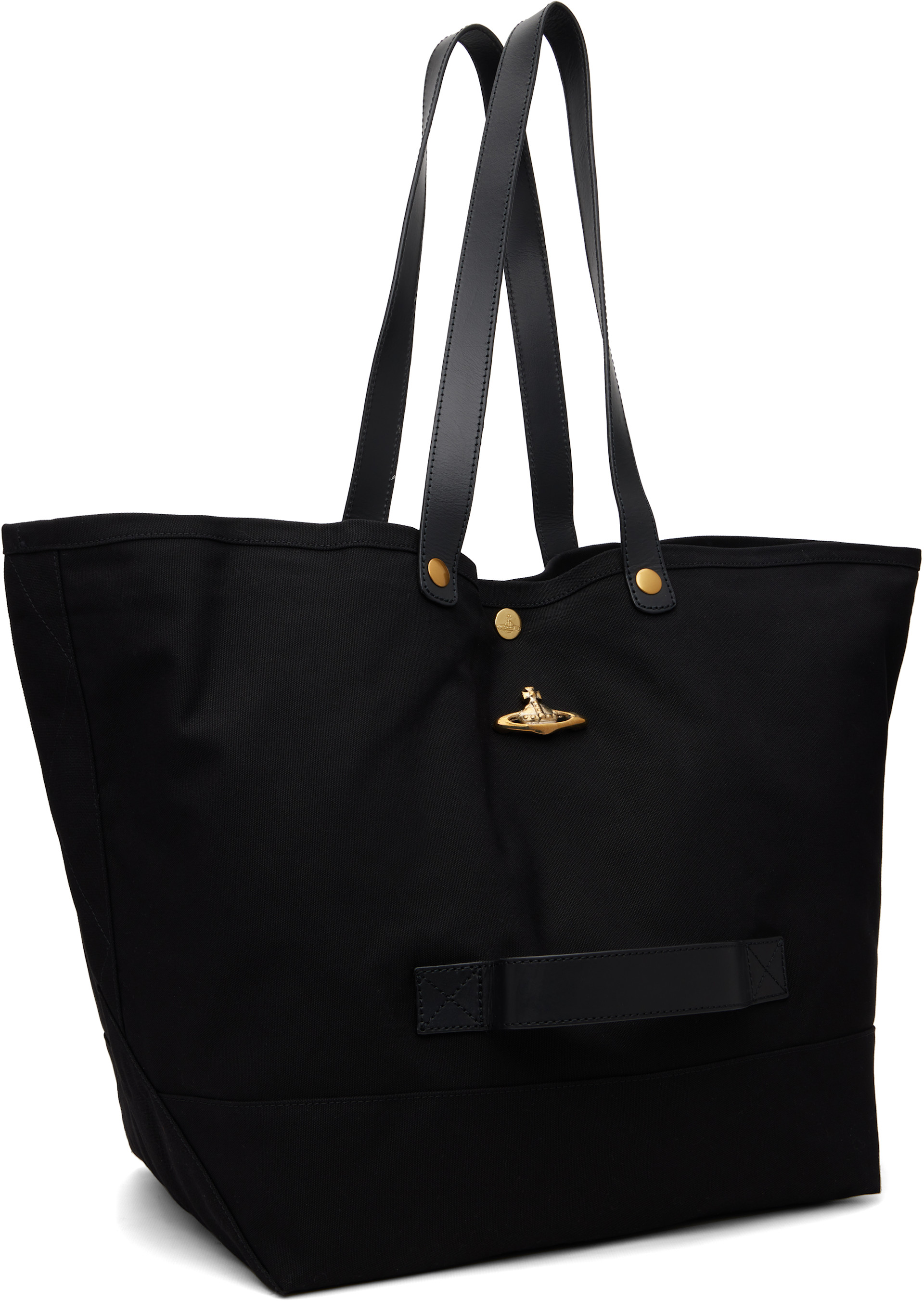 Vivienne Westwood ブラックトートバッグ Vivienne Westwood: ブラック スモール Utility Shopper トートバッグ
