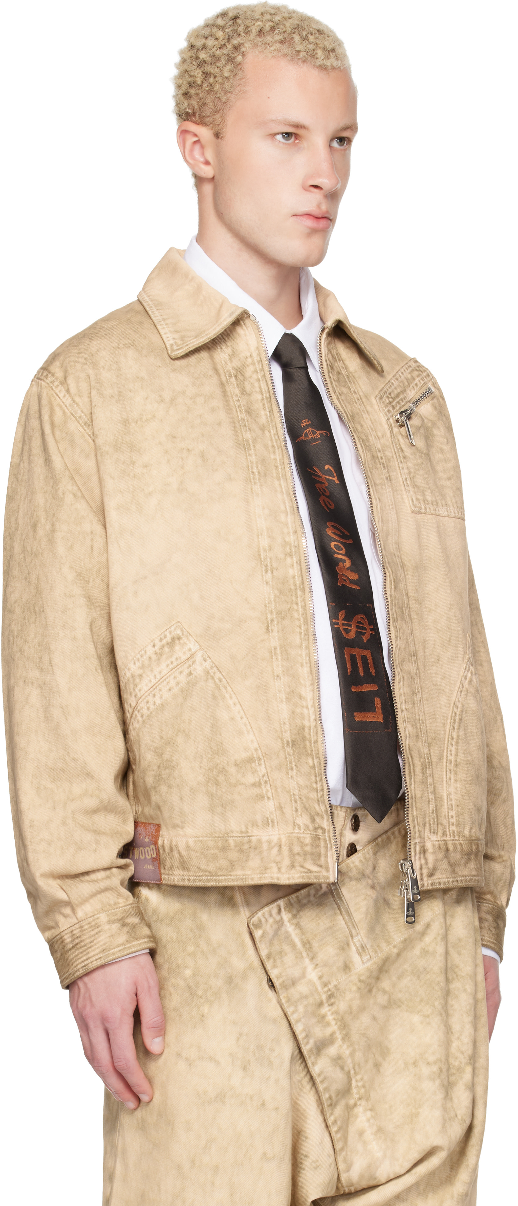 【Vivienne Westwood】 メンズジャケット Vivienne Westwood: ベージュ Piranha デニムジャケット | SSENSE 日本