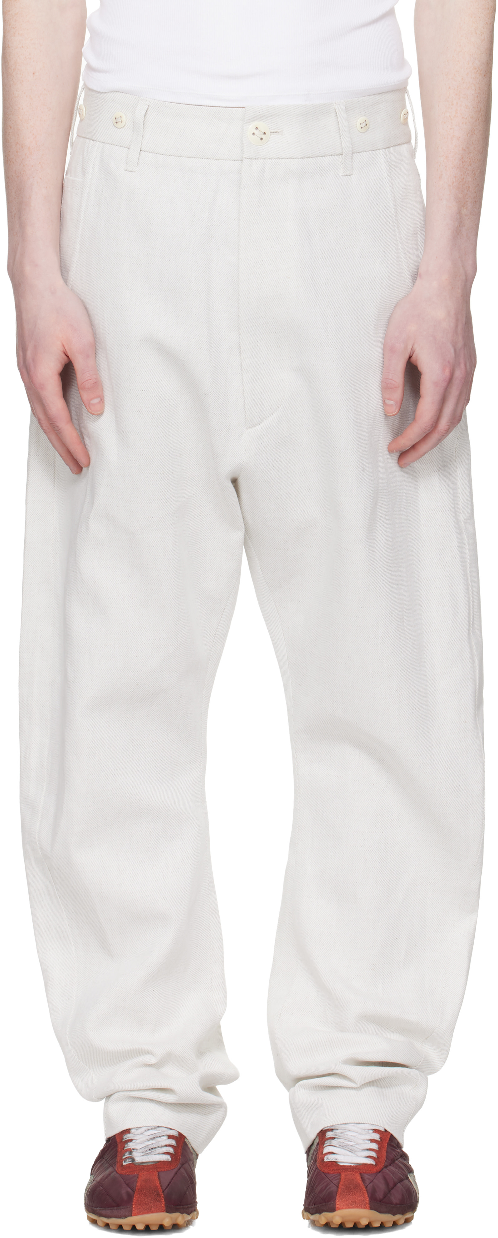 Vivienne Westwood: Gray Buckle Back Trousers | SSENSE