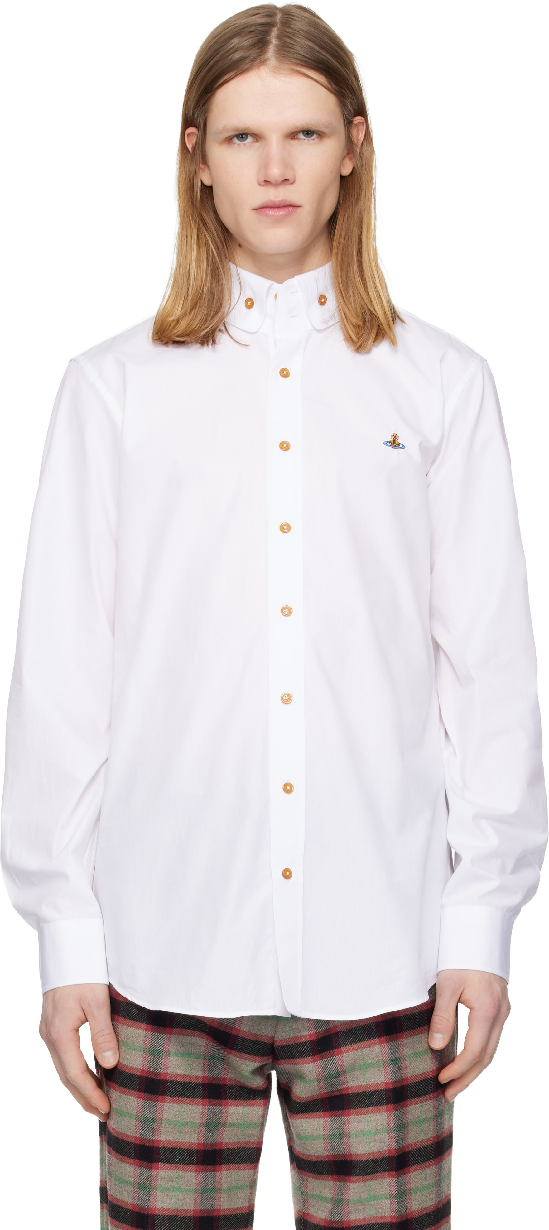 Vivienne Westwood: ホワイト Two Button Krall シャツ | SSENSE 日本