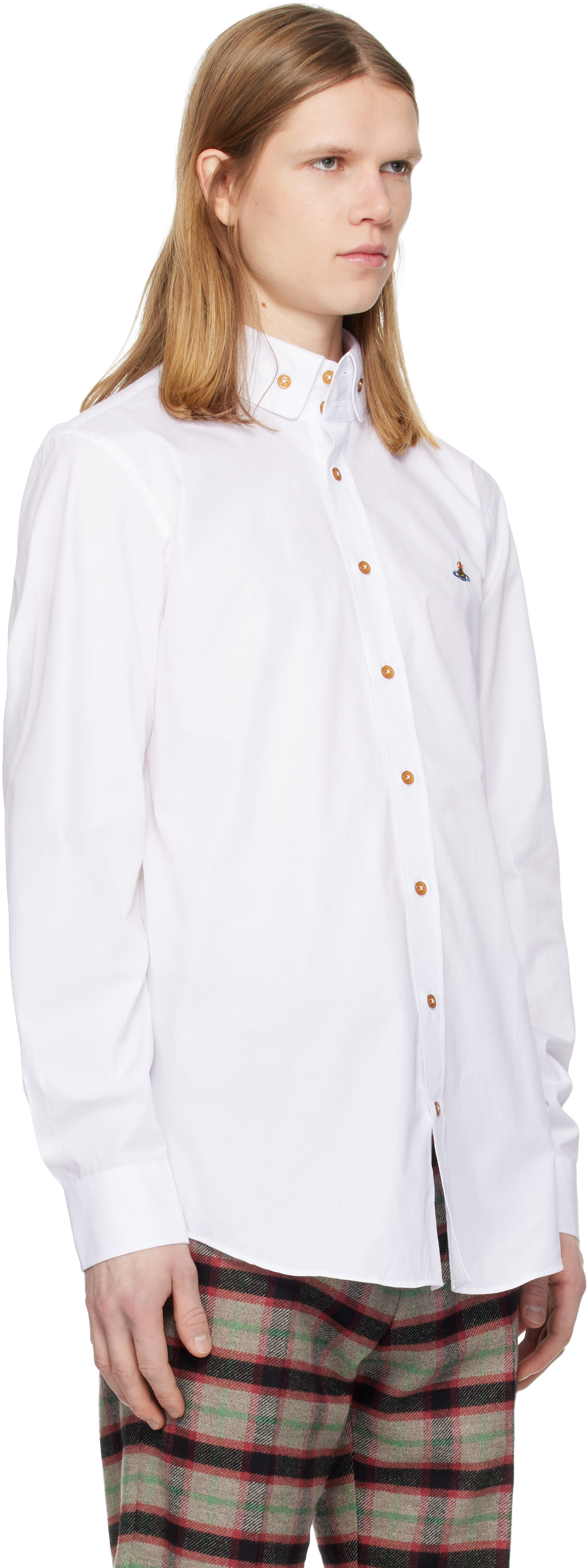 Vivienne Westwood: White Two Button Krall Shirt | SSENSE