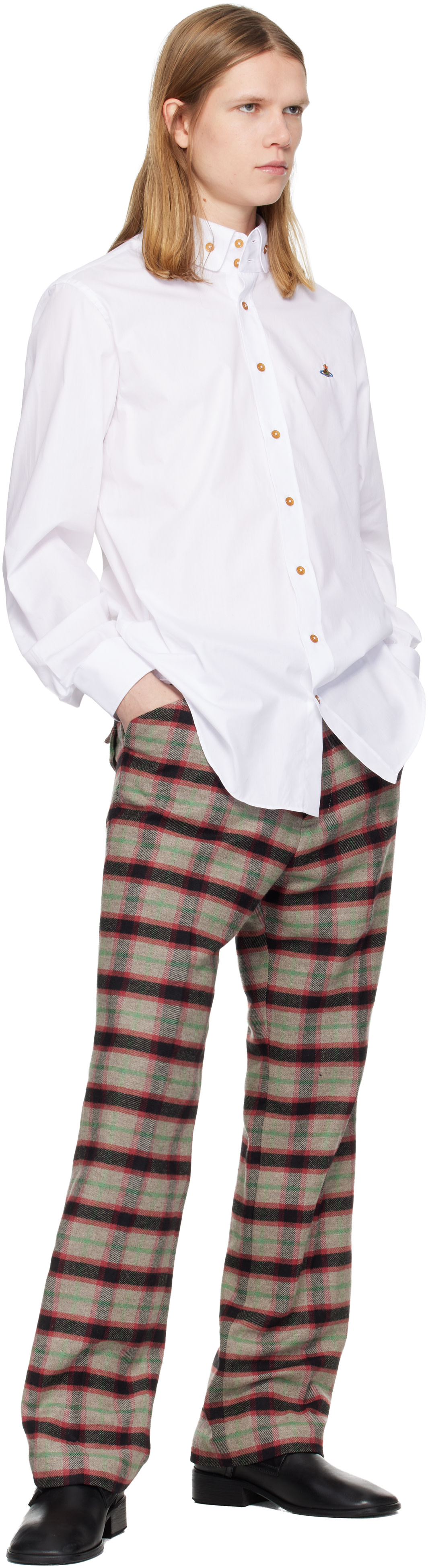 Vivienne Westwood: White Two Button Krall Shirt | SSENSE