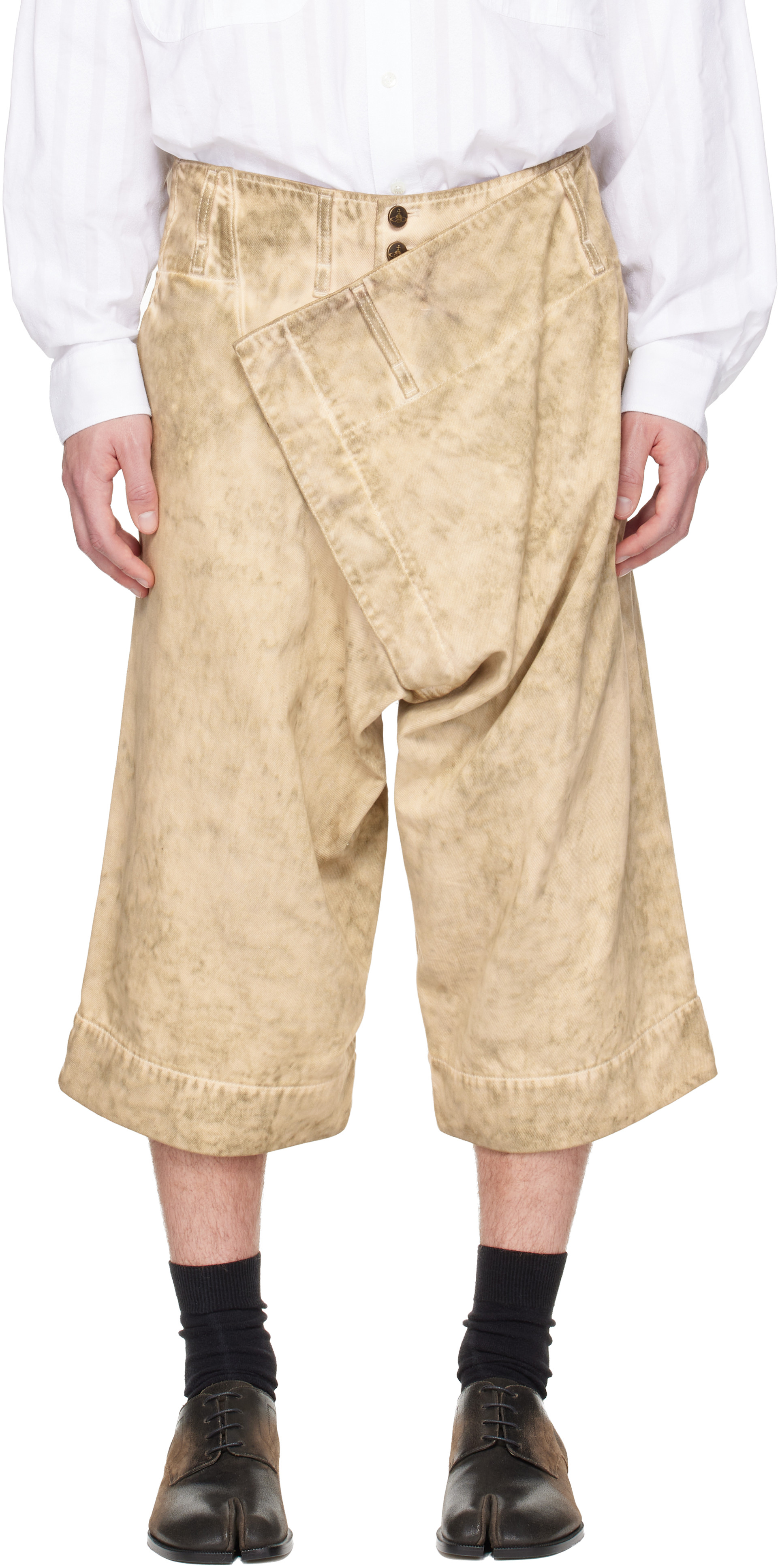 Vivienne Westwood: Beige Inferno Denim Shorts | SSENSE