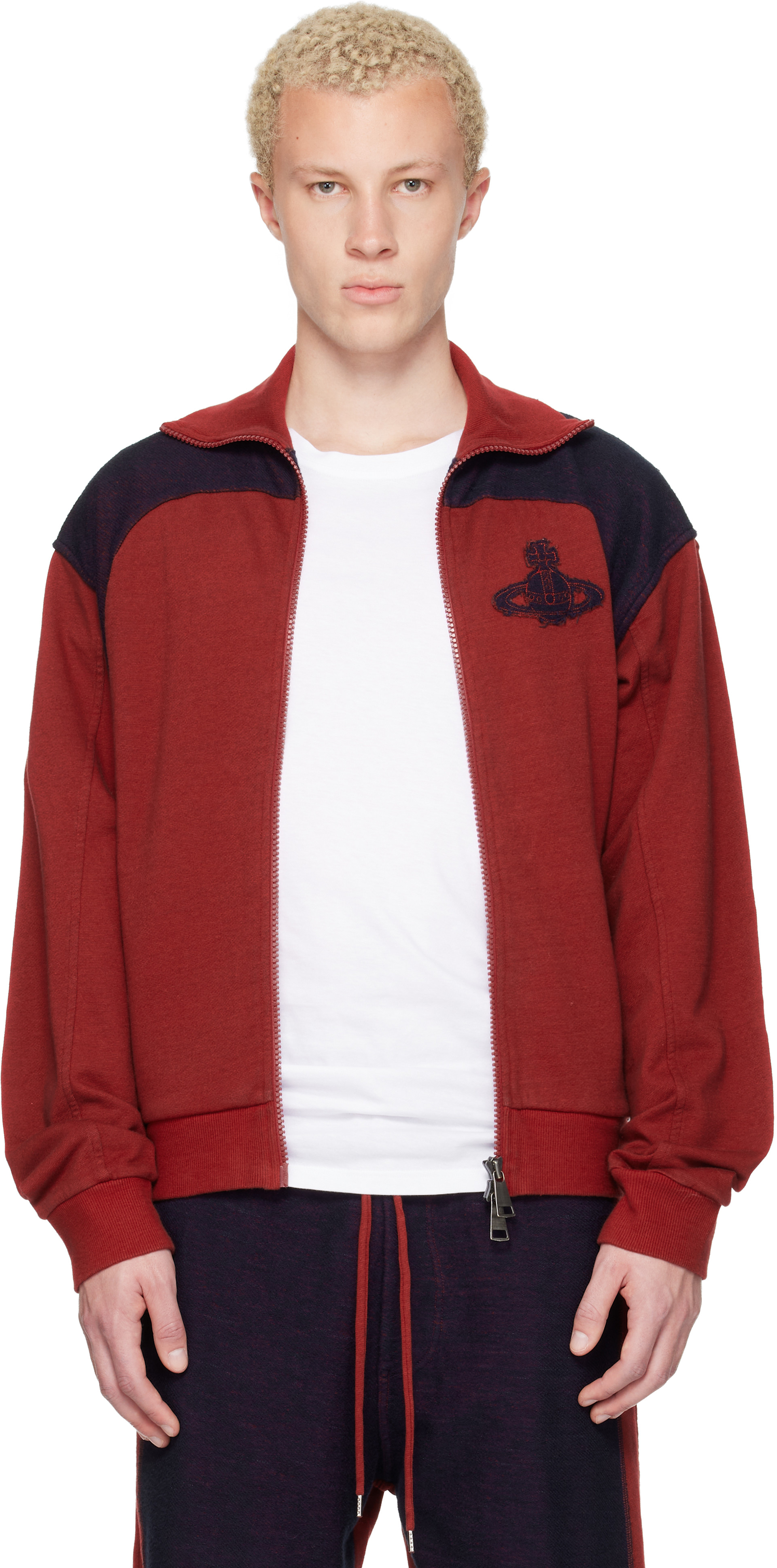 Vivienne Westwood: Red & Navy Alien Track Jacket | SSENSE