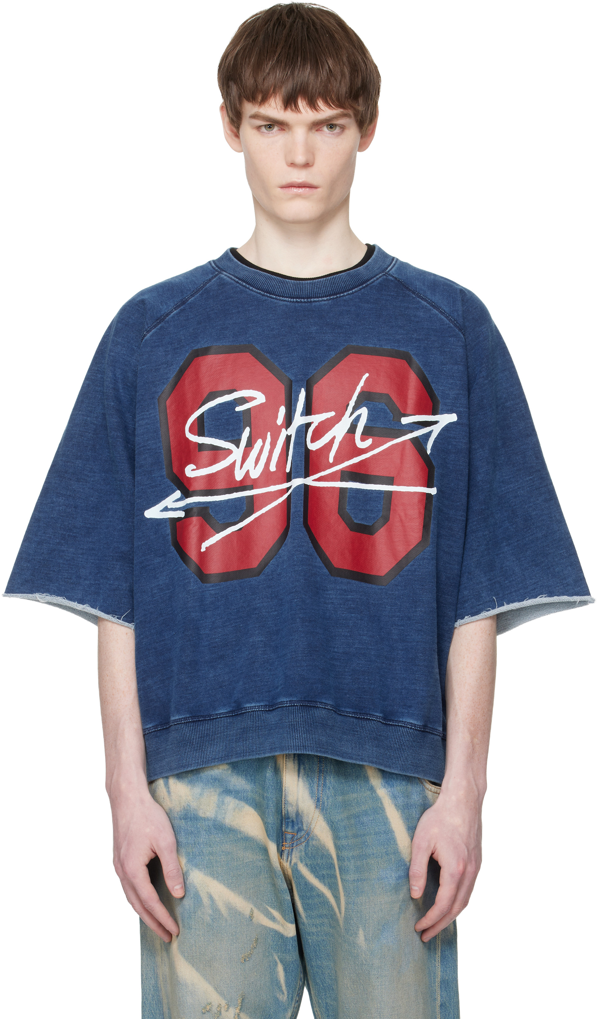 Vivienne Westwood - Pull molletonné à manches raglan courtes '96 Switch' bleu