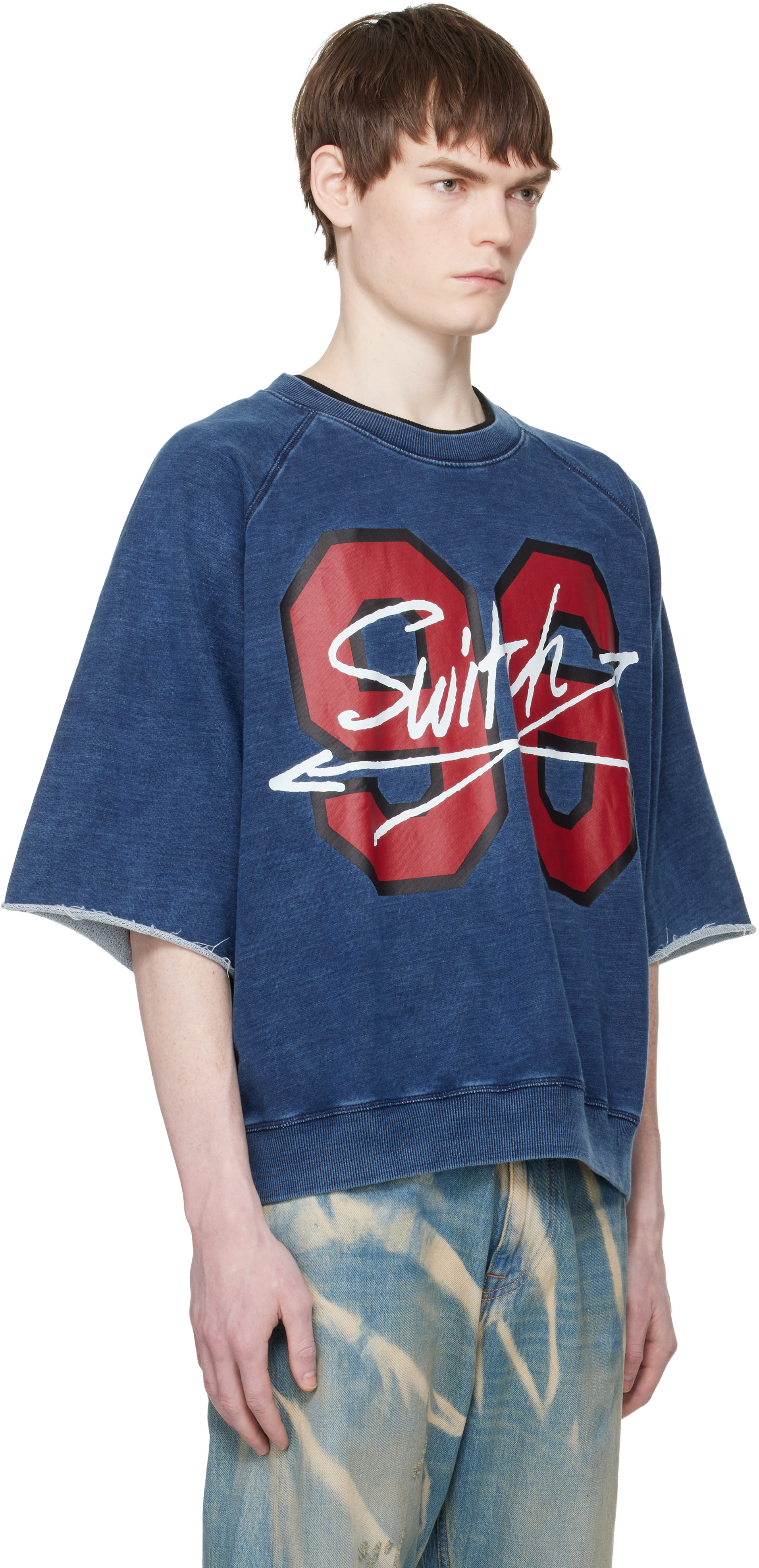 Vivienne Westwood - Pull molletonné à manches raglan courtes '96 Switch' bleu