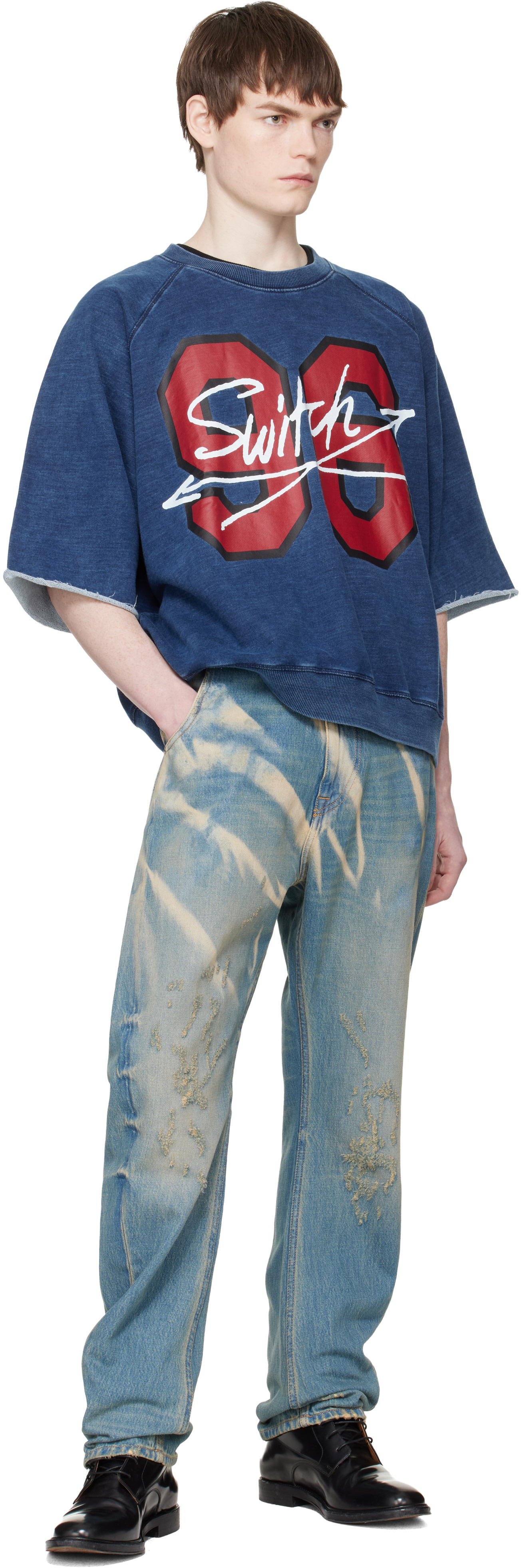 Vivienne Westwood - Pull molletonné à manches raglan courtes '96 Switch' bleu