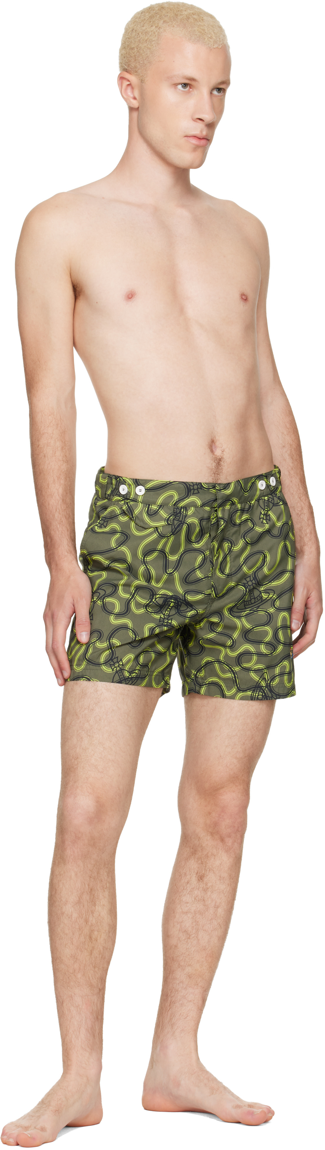 Vivienne Westwood: Khaki Classic Boxer Swim Shorts | SSENSE