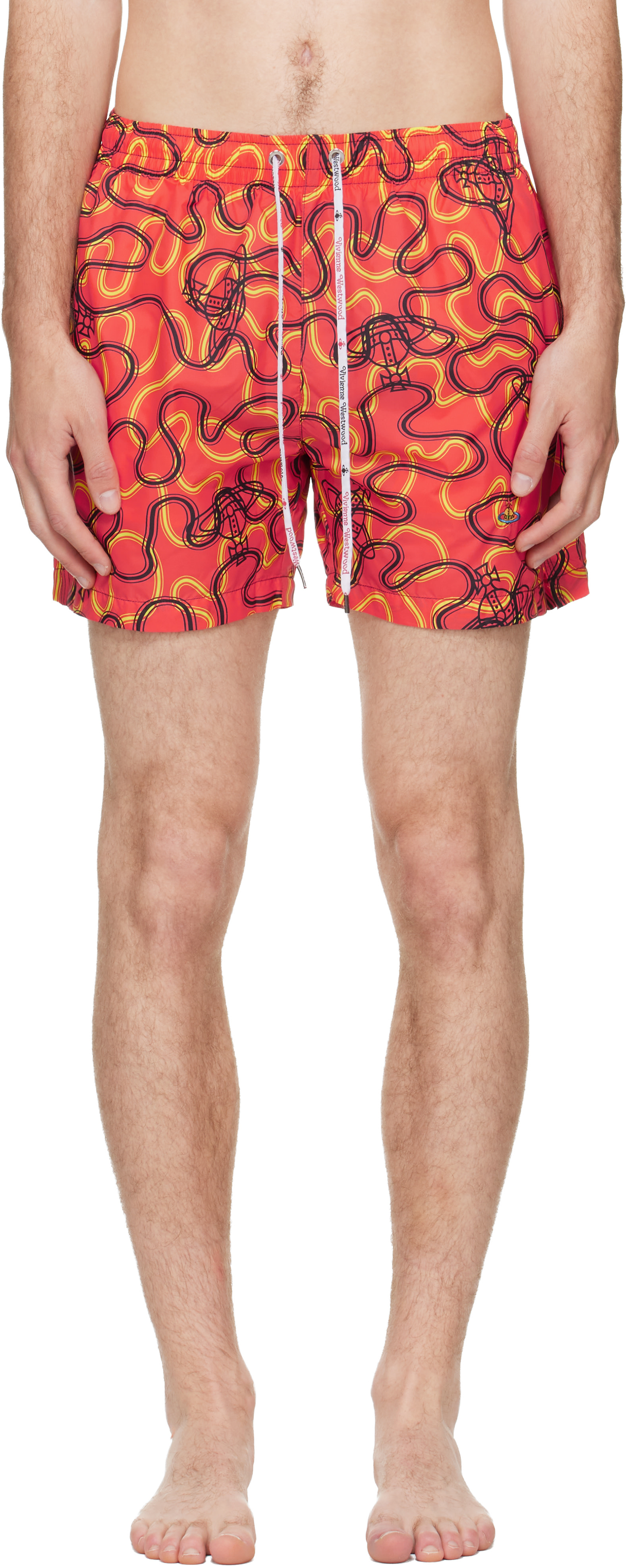 VivienneWestwood Beachwearユニオンジャックビーチタオル Vivienne Westwood: Orange Surf Boxer Swim Shorts | SSENSE