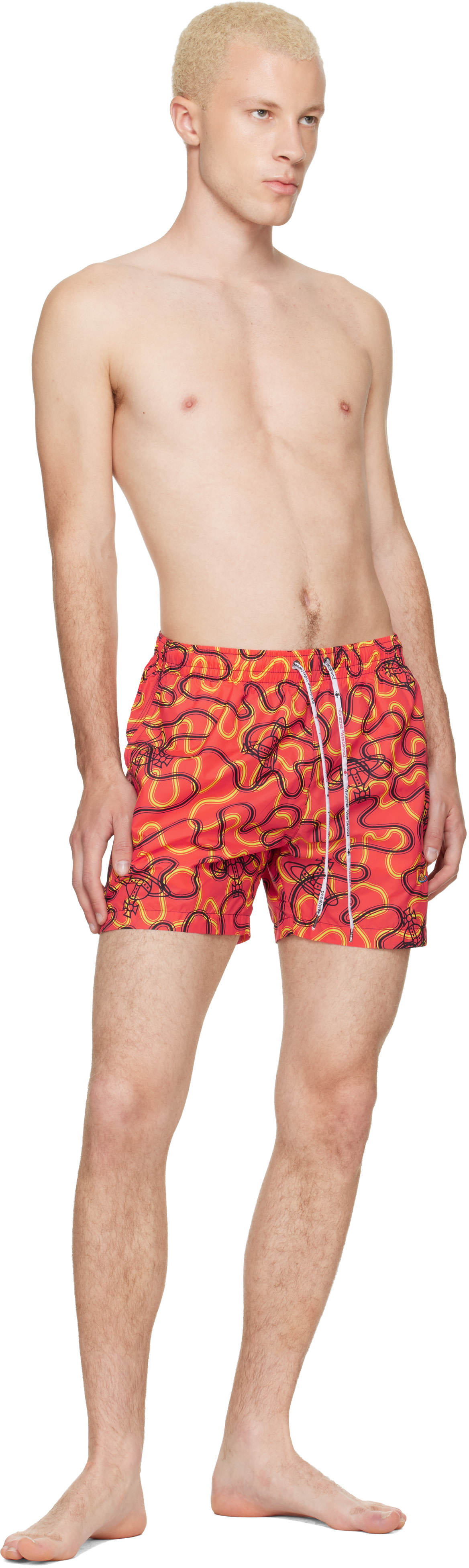 Vivienne Westwood: Orange Surf Boxer Swim Shorts | SSENSE