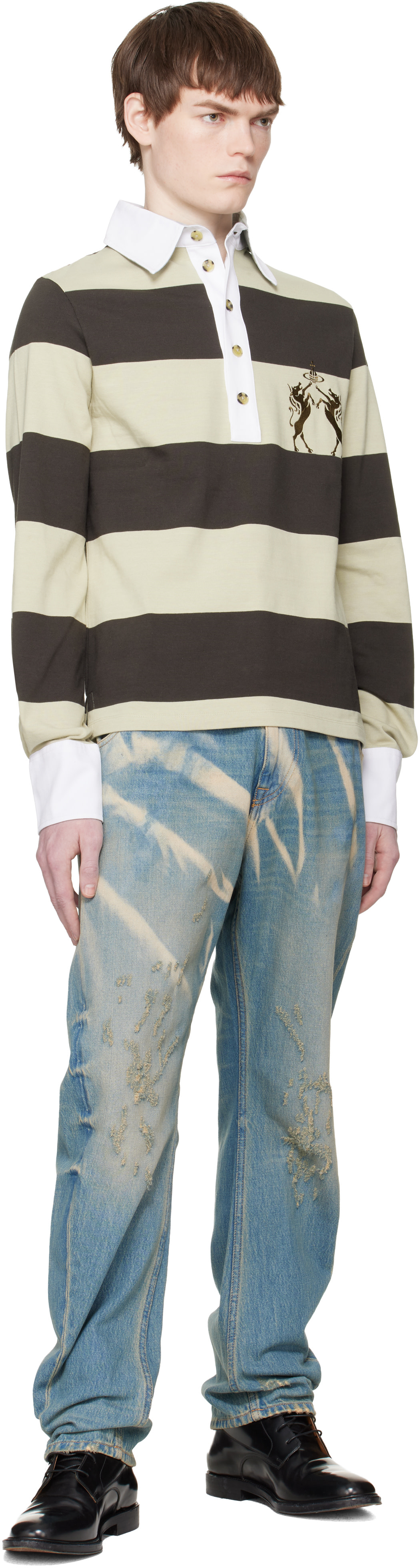 Vivienne Westwood: Brown & Beige Archive Rugby Polo | SSENSE