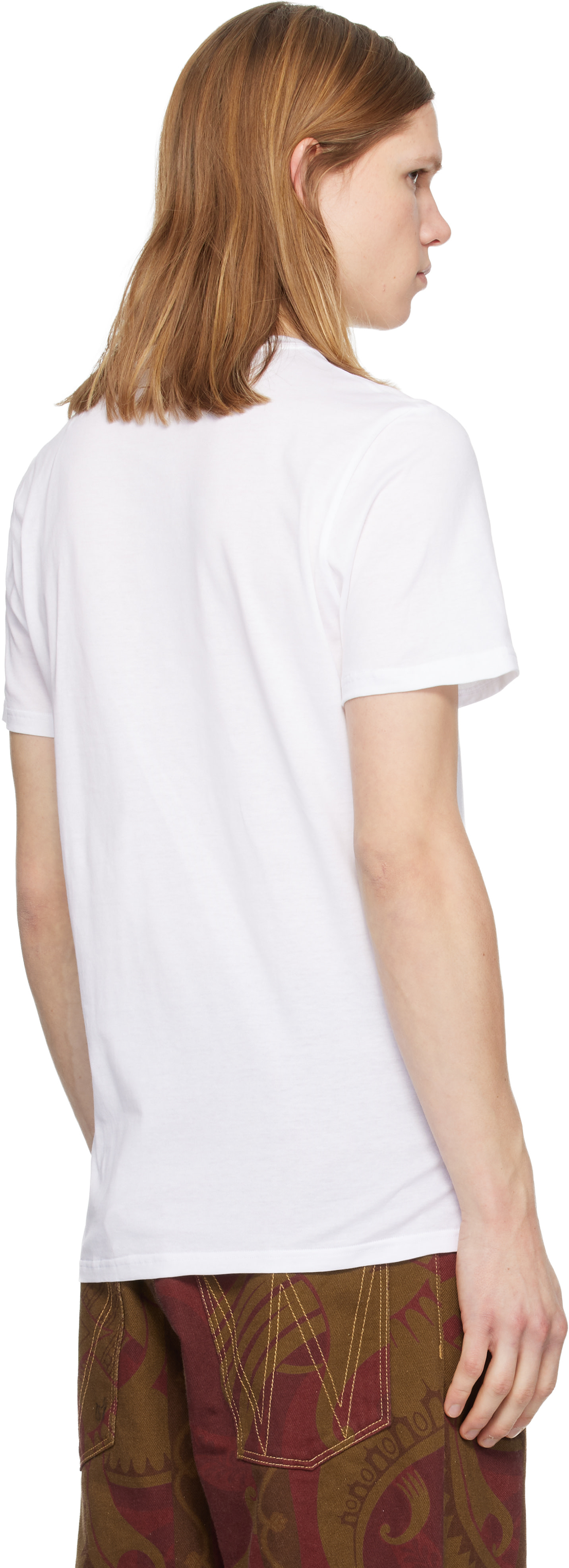 トップス Vivienne Westwood studs t-shirt white Vivienne Westwood: White Embroidered Logo T-shirt | SSENSE Canada