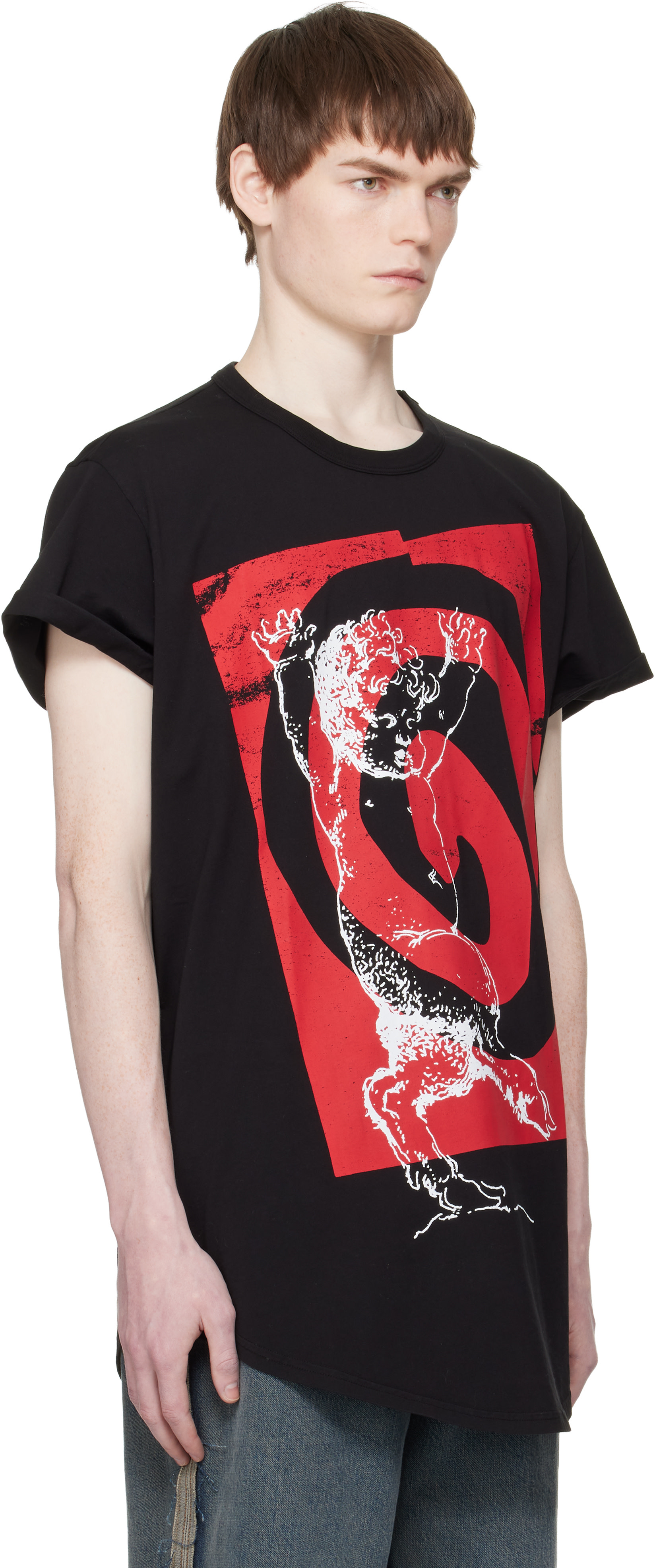 Vivienne Westwood: Black Swirl Longline T-shirt | SSENSE
