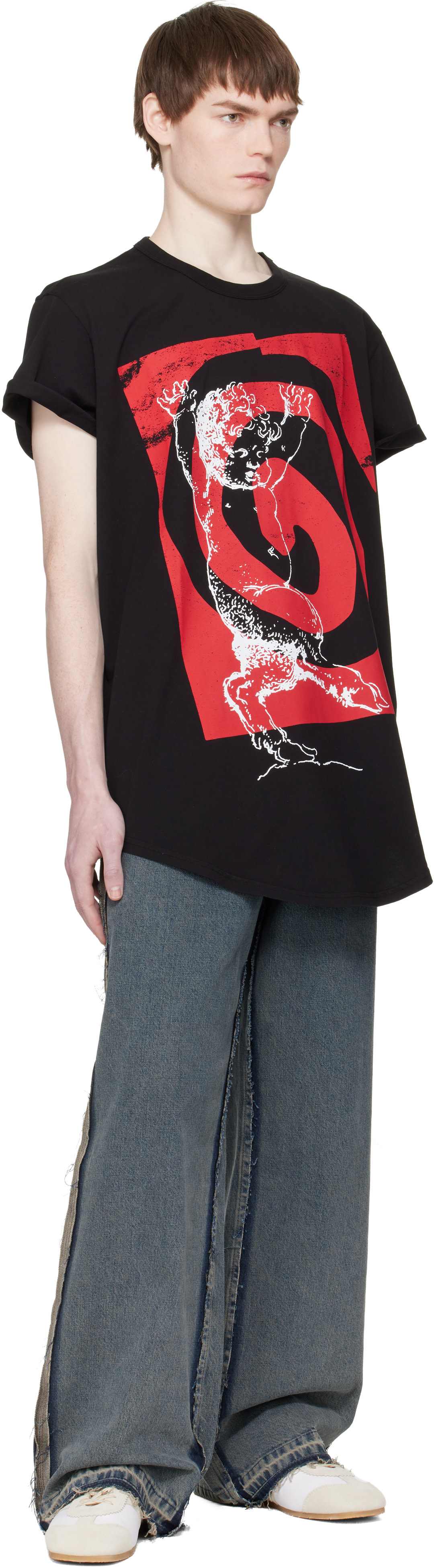 Vivienne Westwood: Black Swirl Longline T-shirt | SSENSE Norway