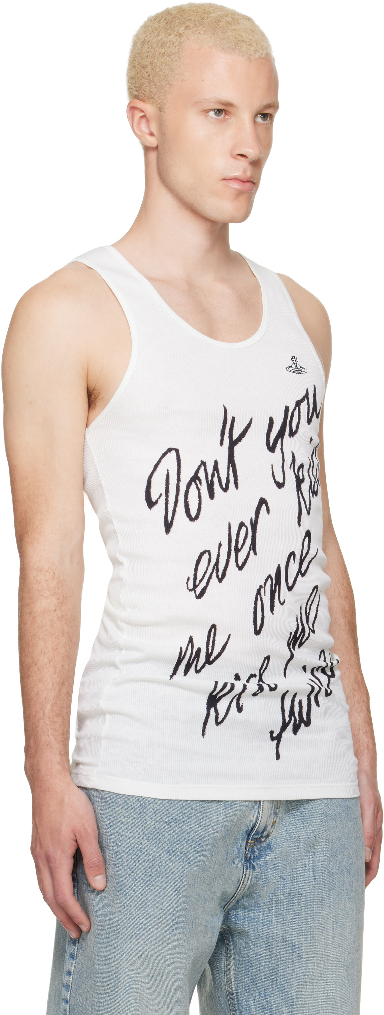 Vivienne Westwood: White 'Kiss Me Twice' Tank Top | SSENSE