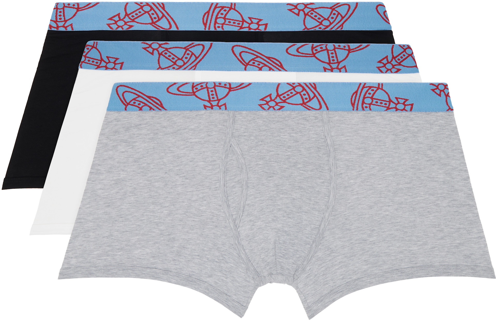 Vivienne Westwood: Three-Pack Multicolor Cotton Boxer Briefs | SSENSE