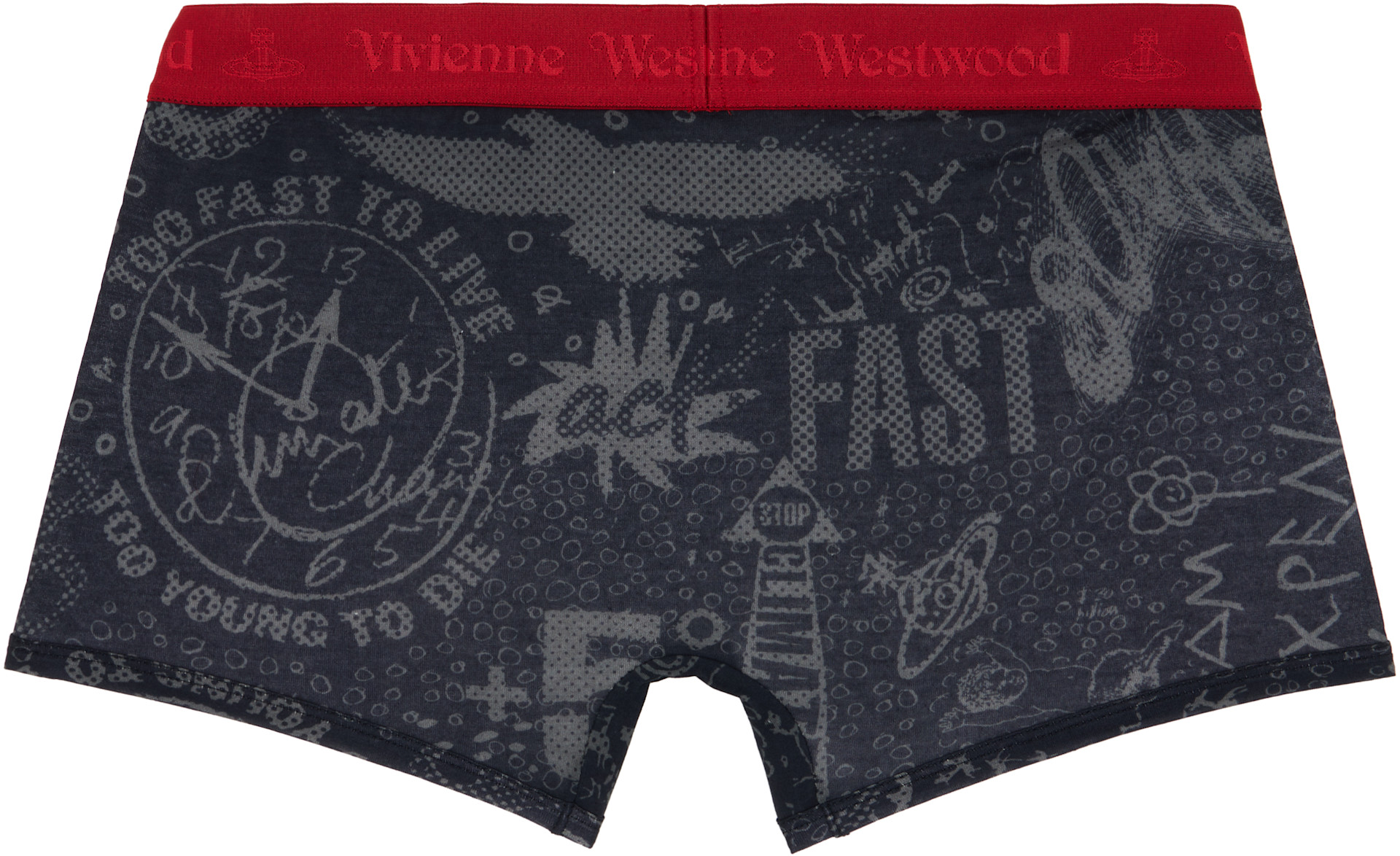 Vivienne Westwood: ブラック 'Let It Rock' ボクサーブリーフ