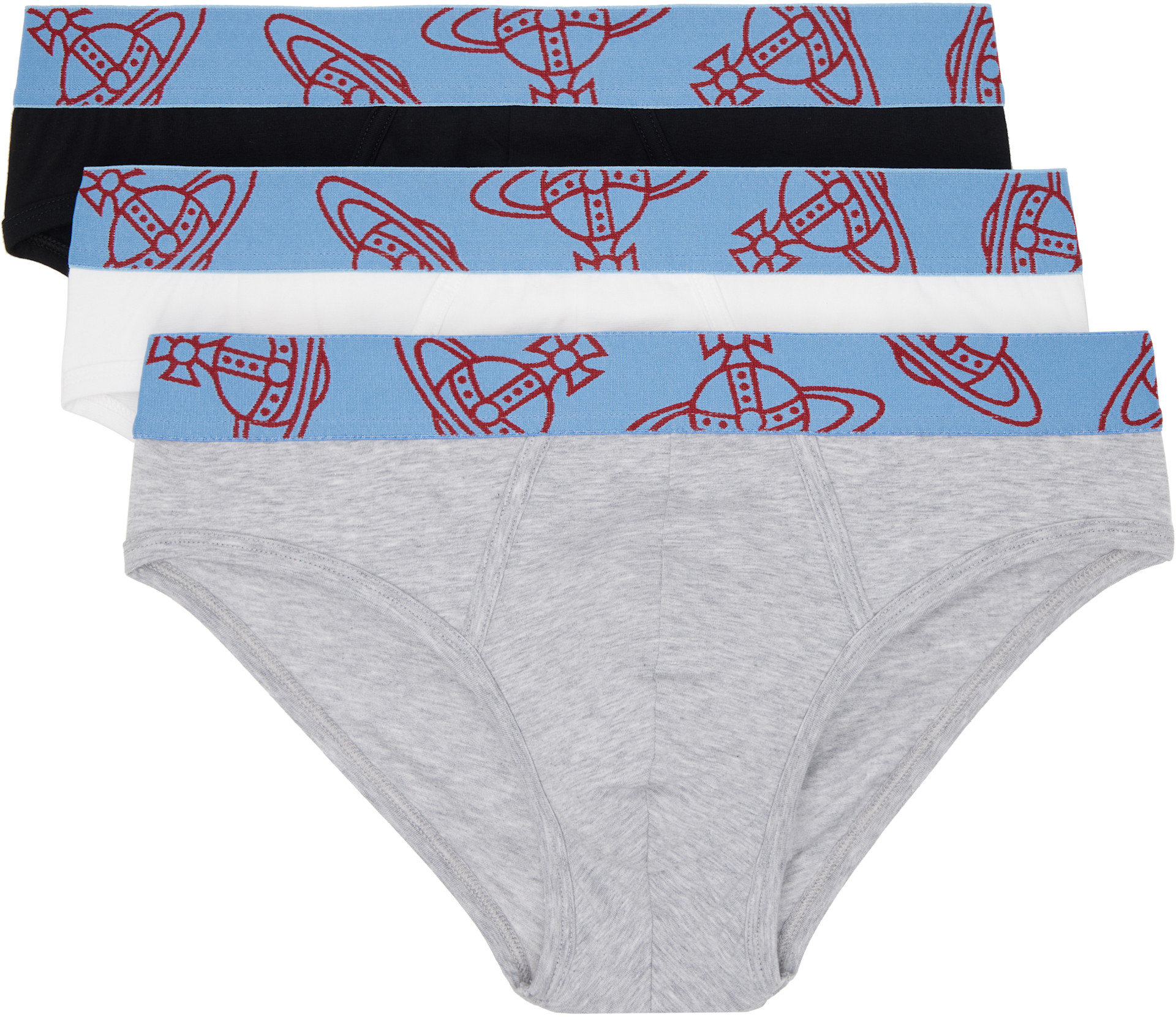 Vivienne Westwood: Three-Pack Multicolor Slip Band Briefs | SSENSE