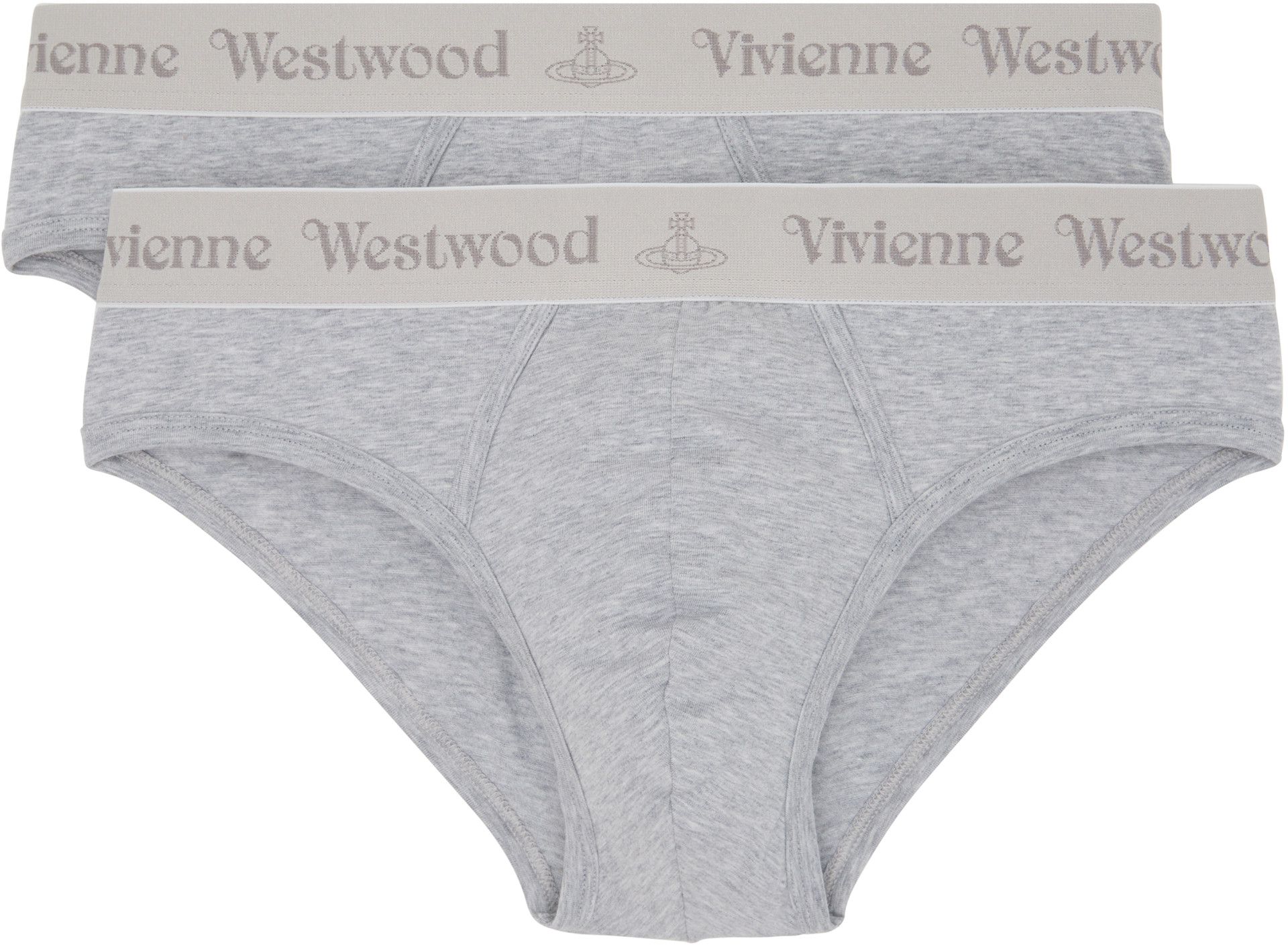 Vivienne Westwood: Two-Pack Gray Cotton Briefs | SSENSE