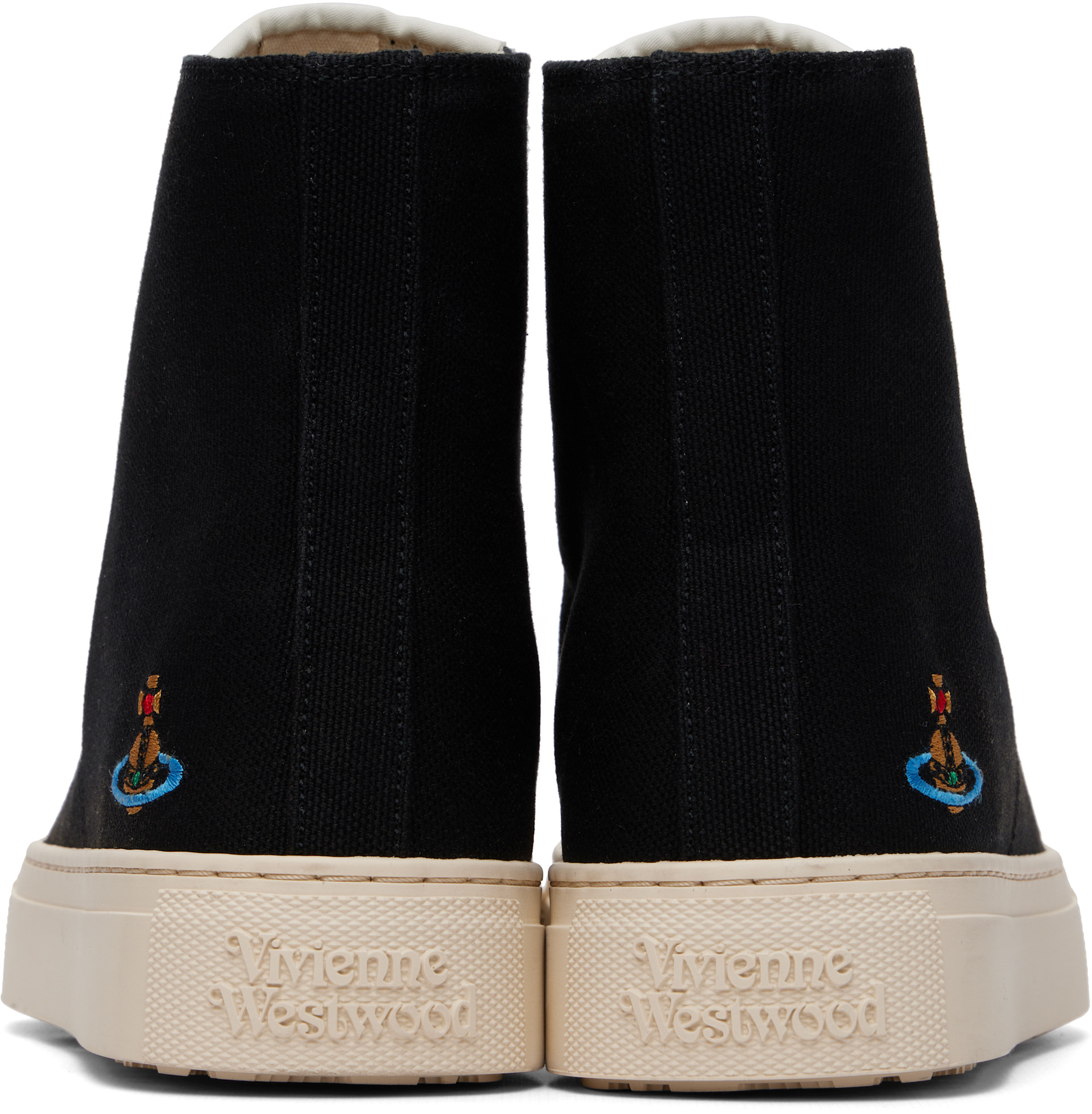 Vivienne Westwood: Black High Top Plimsoll Sneakers | SSENSE