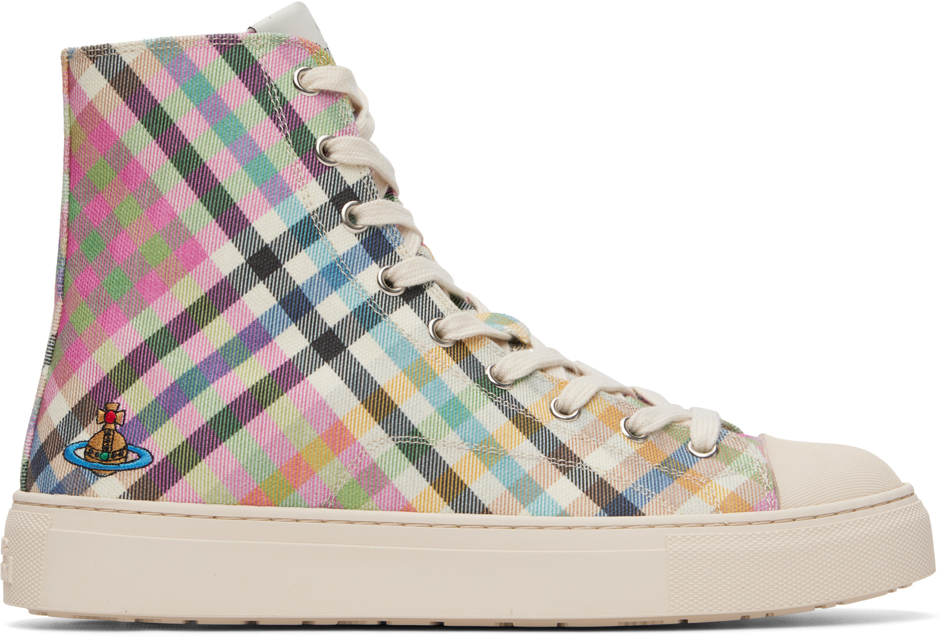 ヴィヴィアンウエストウッド PLIMSOLLオーブ タータンチェック ハイカット Vivienne Westwood: マルチカラー Plimsoll ハイカットスニーカー