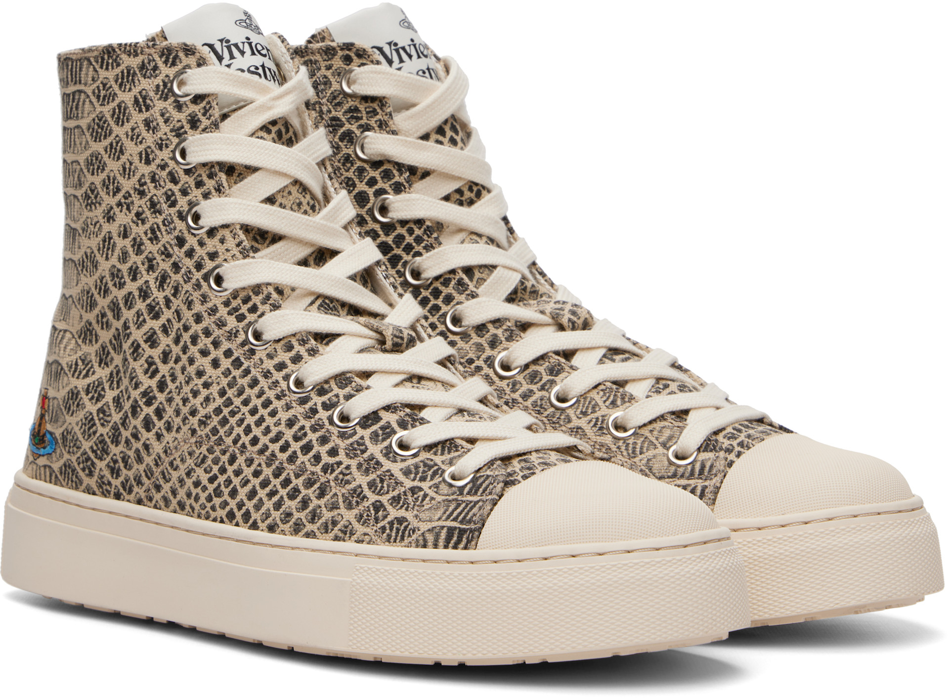 Vivienne Westwood: Beige High Top Plimsoll Sneakers | SSENSE