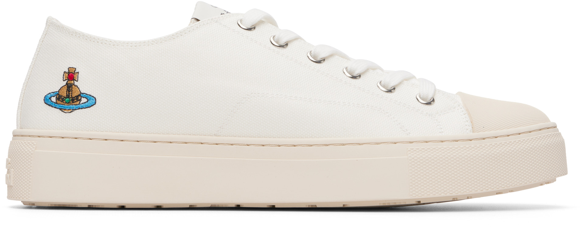 Vivienne Westwood: White Low Top Plimsoll Sneakers | SSENSE