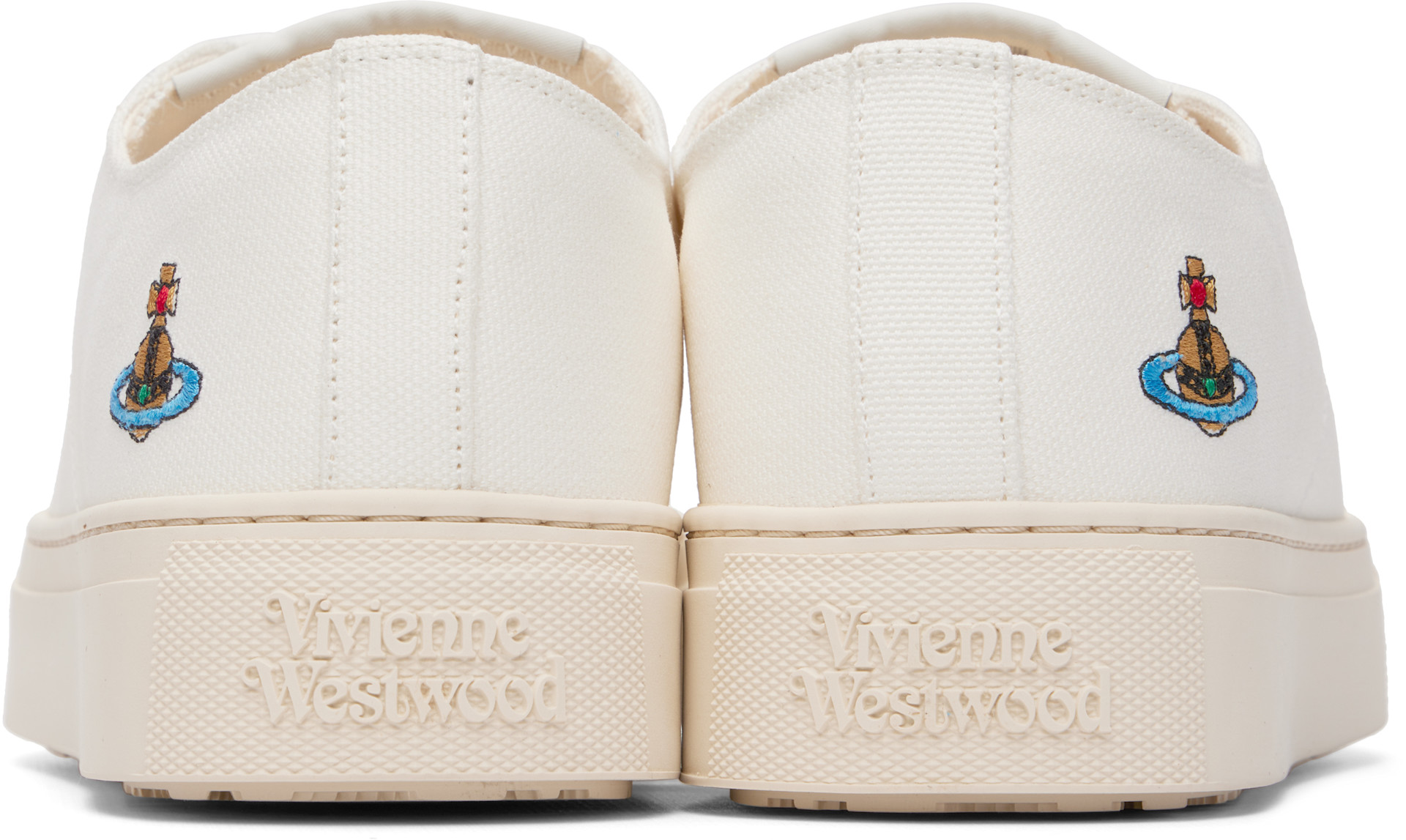 Vivienne Westwood: White Low Top Plimsoll Sneakers | SSENSE