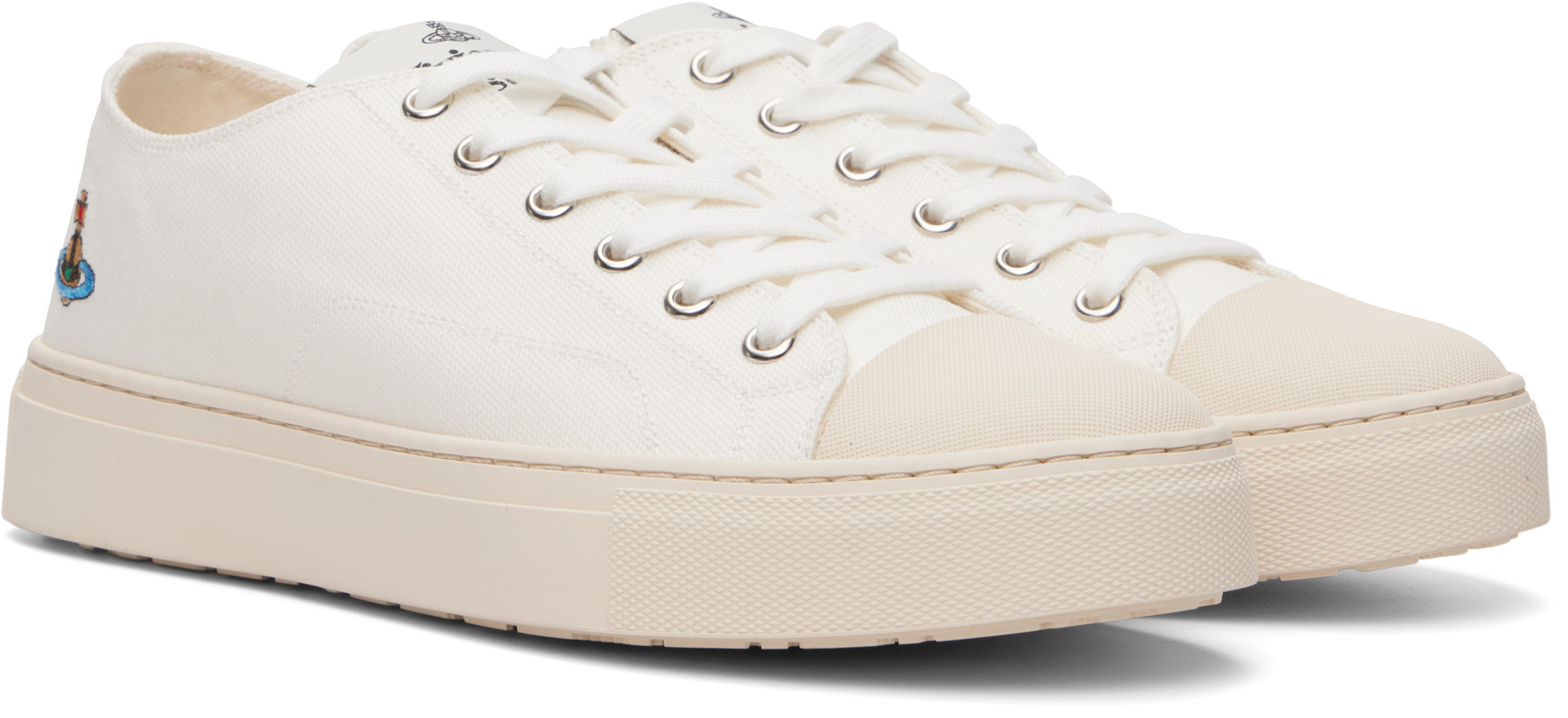 Vivienne Westwood: White Low Top Plimsoll Sneakers | SSENSE