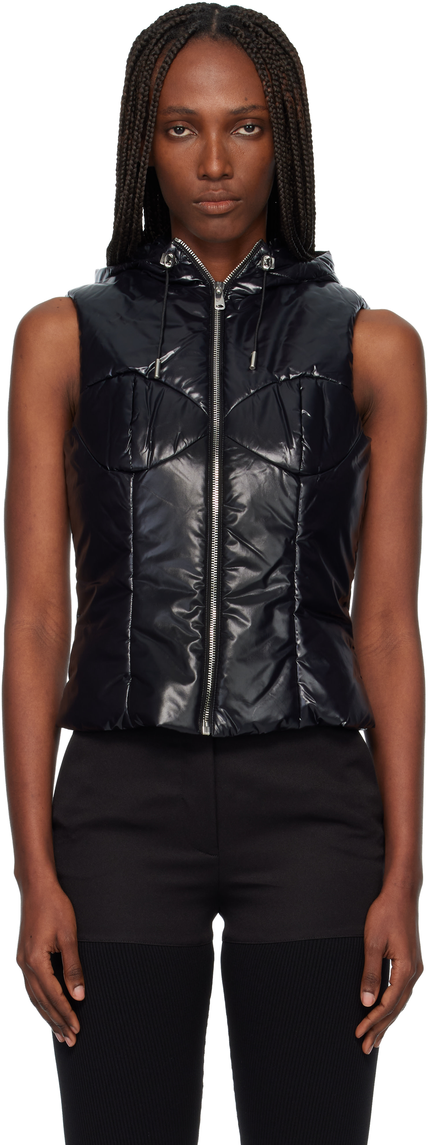 Coperni - Veste matelassée noire à capuche