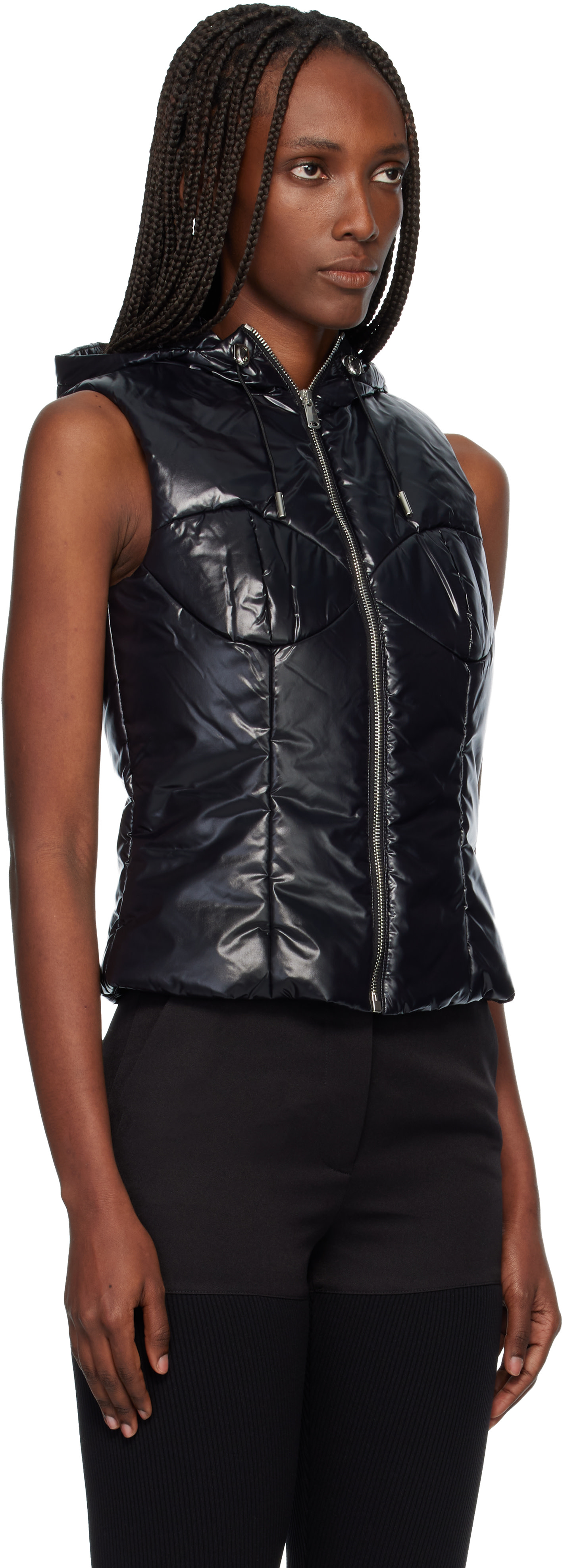 Coperni - Veste matelassée noire à capuche