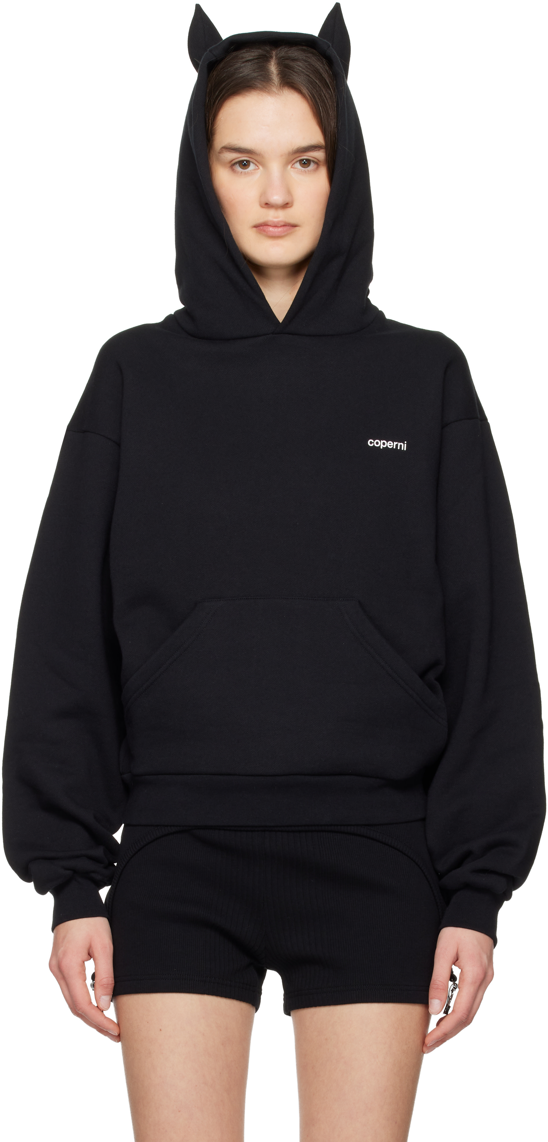 トップス coperni Coperni: Black Horn Hoodie | SSENSE Canada