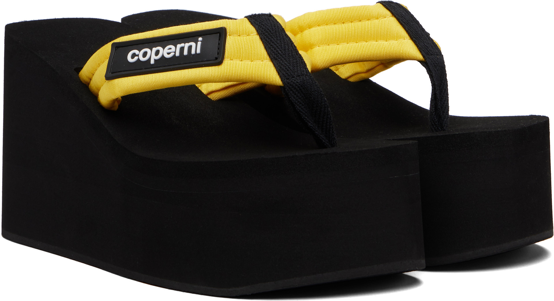Coperni - Black & Yellow Wedge Heeled Sandals