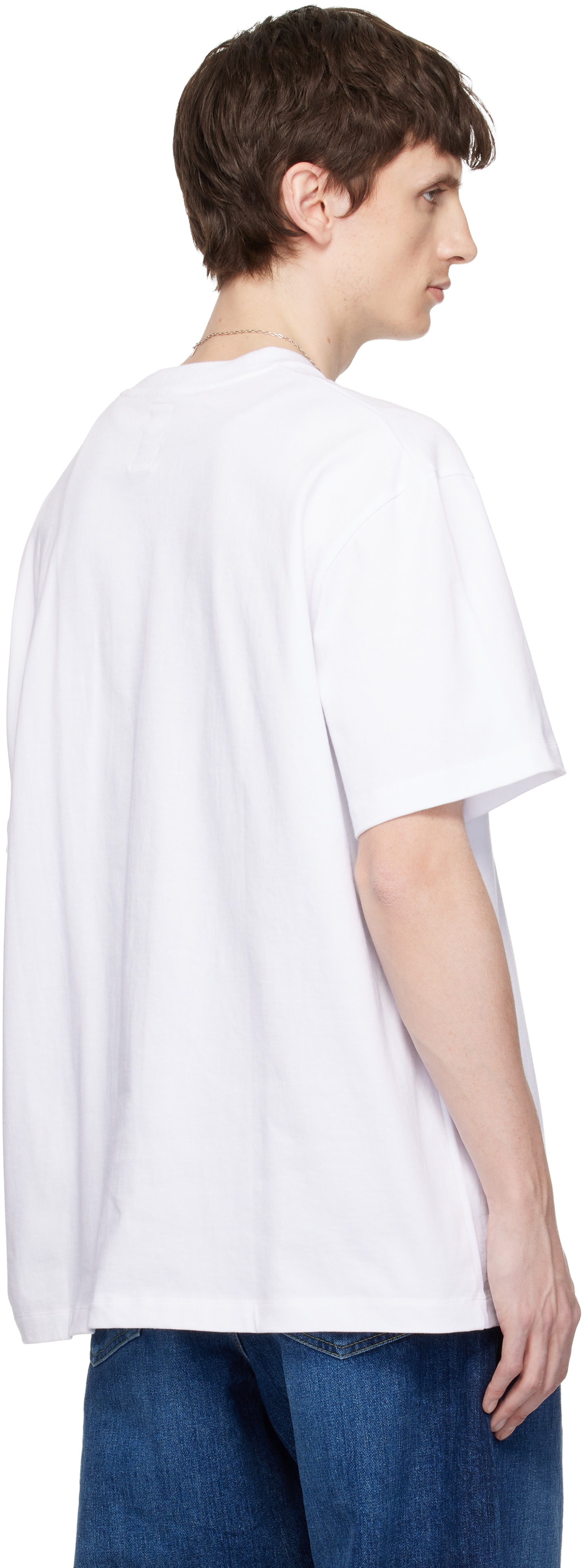 vowels - T-shirt blanc à image de chat