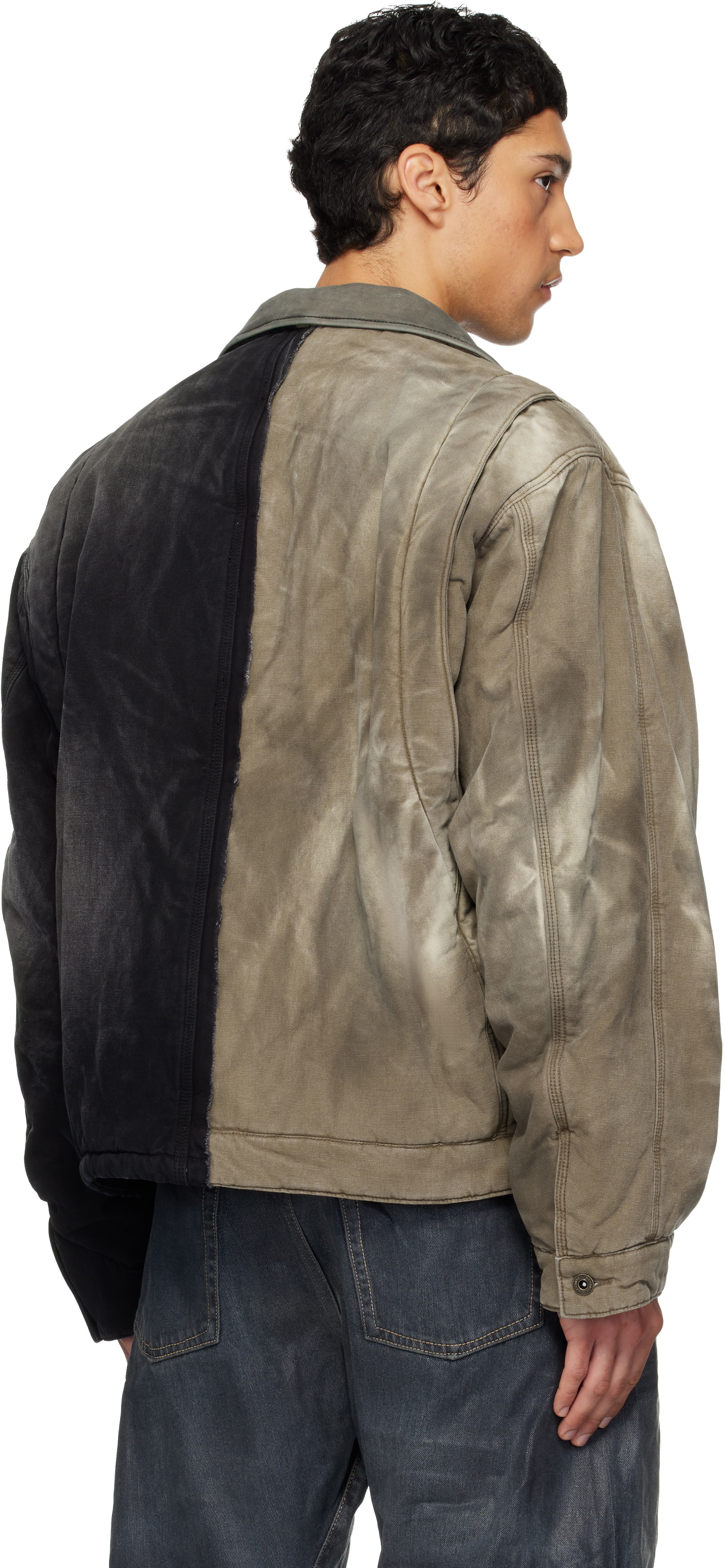 We11done - Black & Beige 'Half and Half' Work Jacket