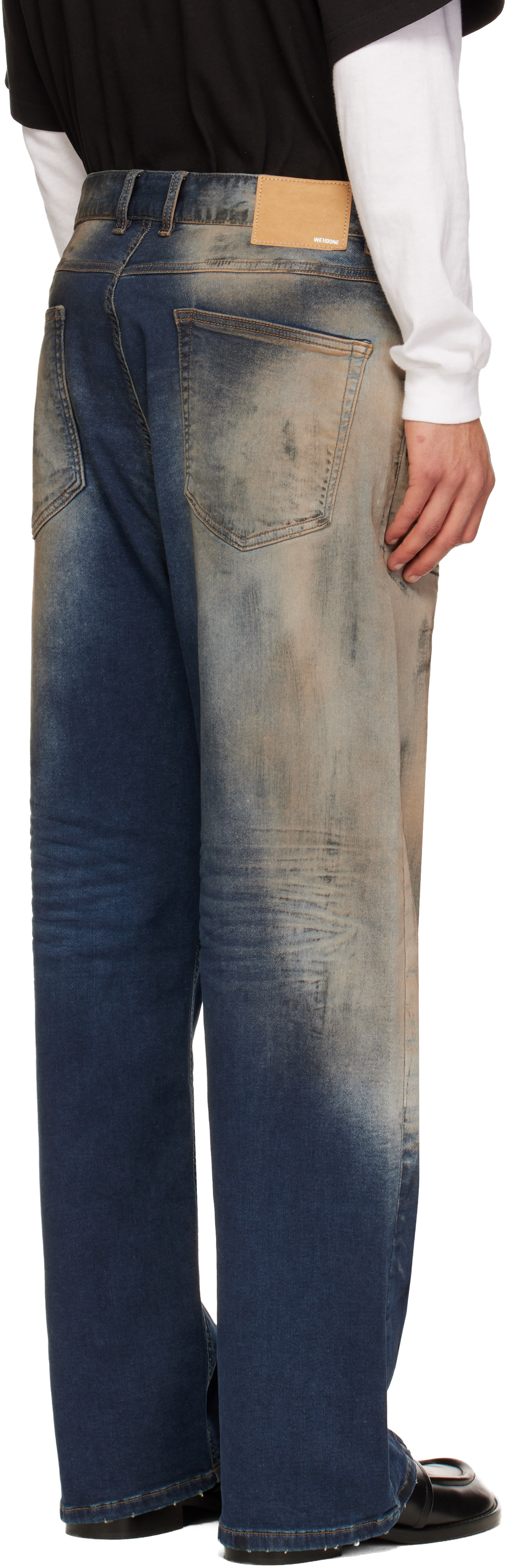 We11done - Jean décontracté bleu à effet taché