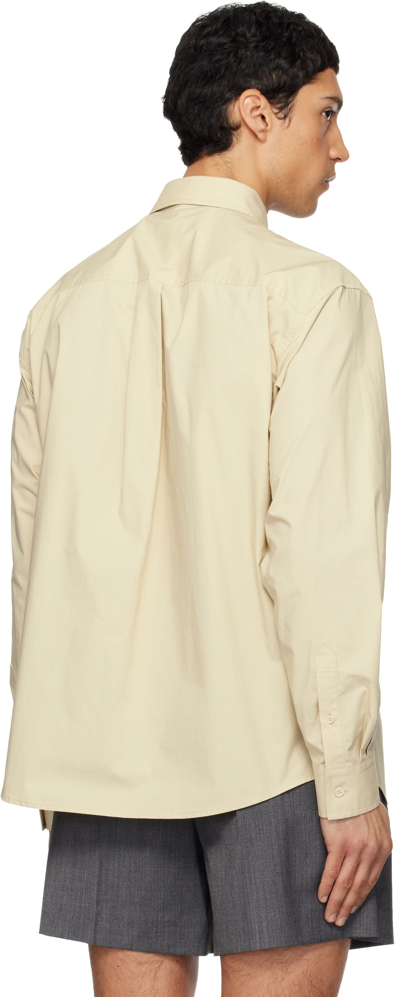 We11done - Chemise beige à cravate