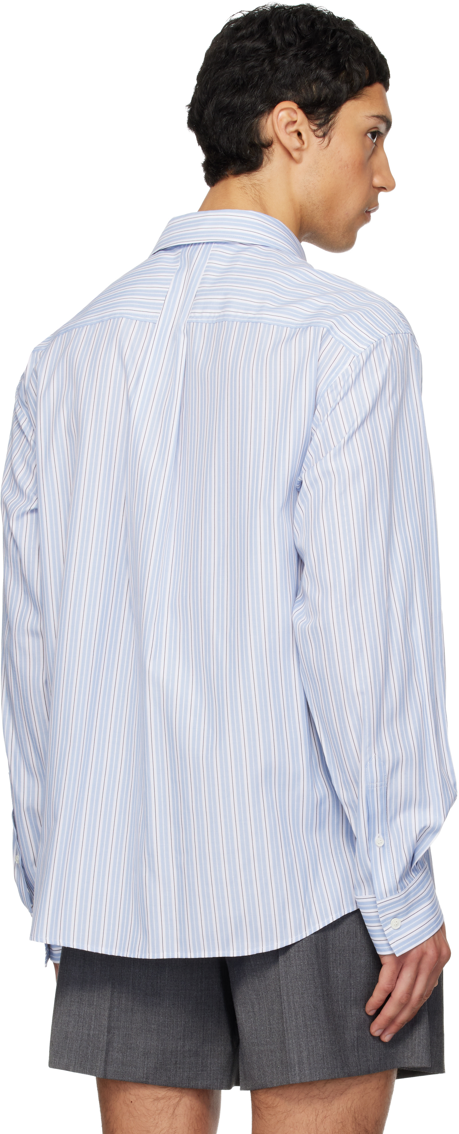 We11done - Chemise bleue à rayures
