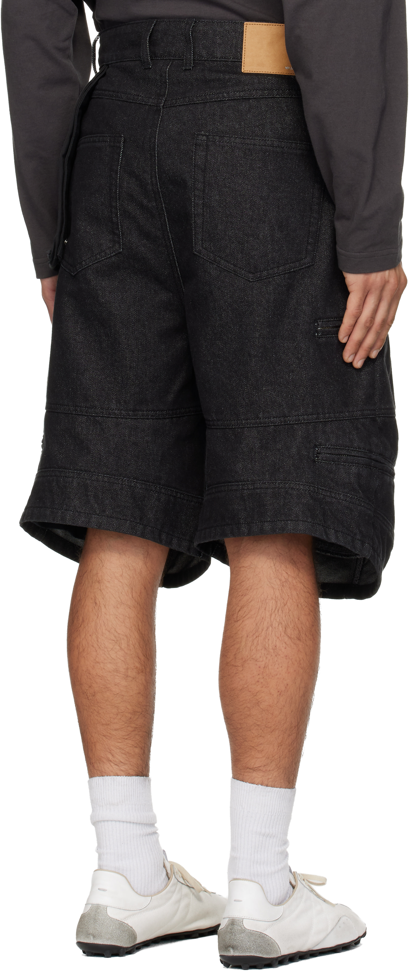 We11done - Short menuisier noir en denim