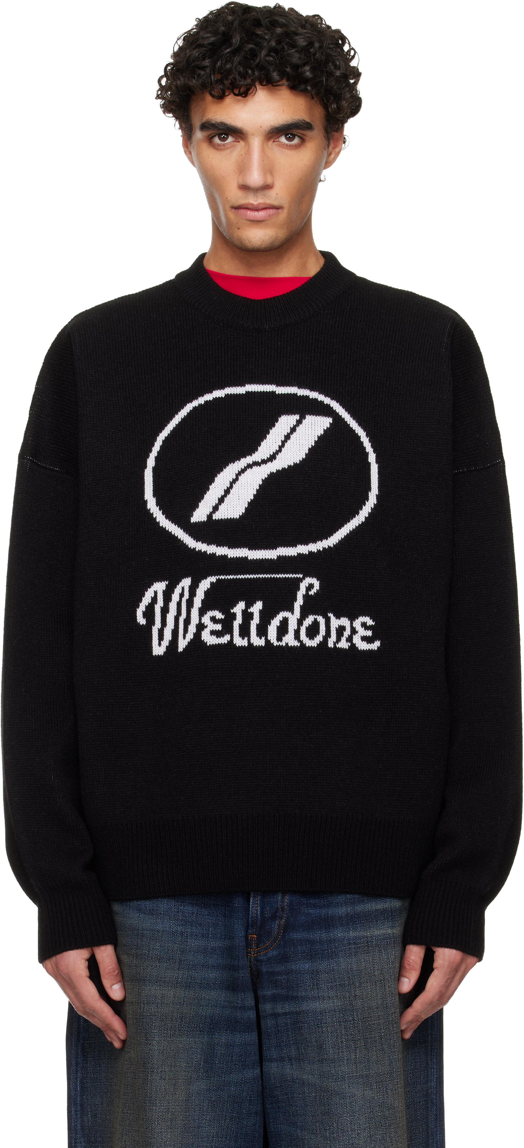 We11done - Pull noir à logo JQD