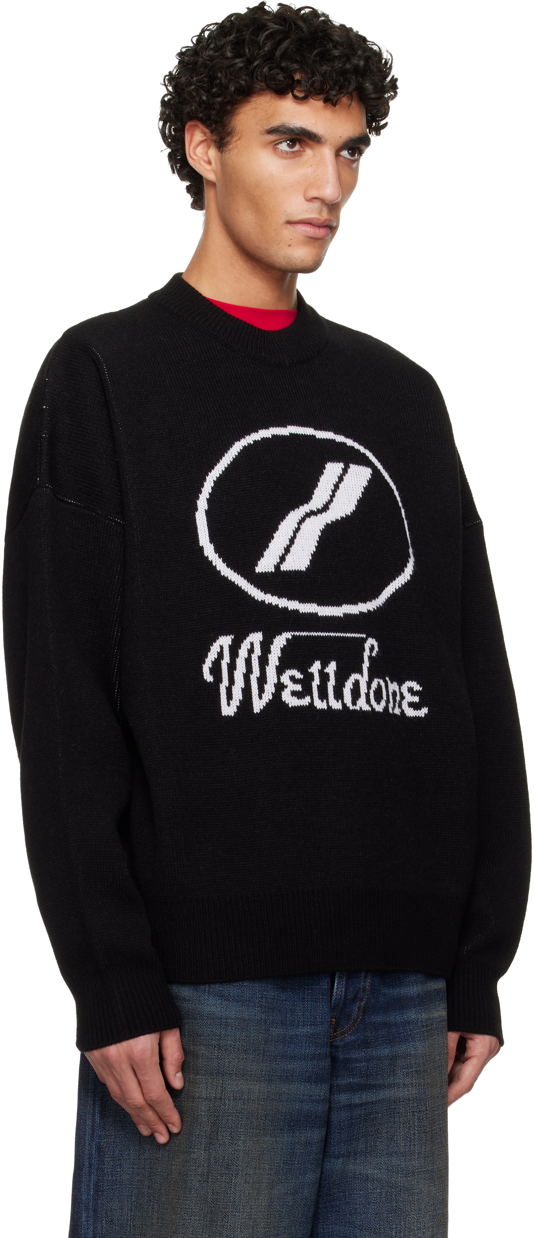 We11done - Pull noir à logo JQD