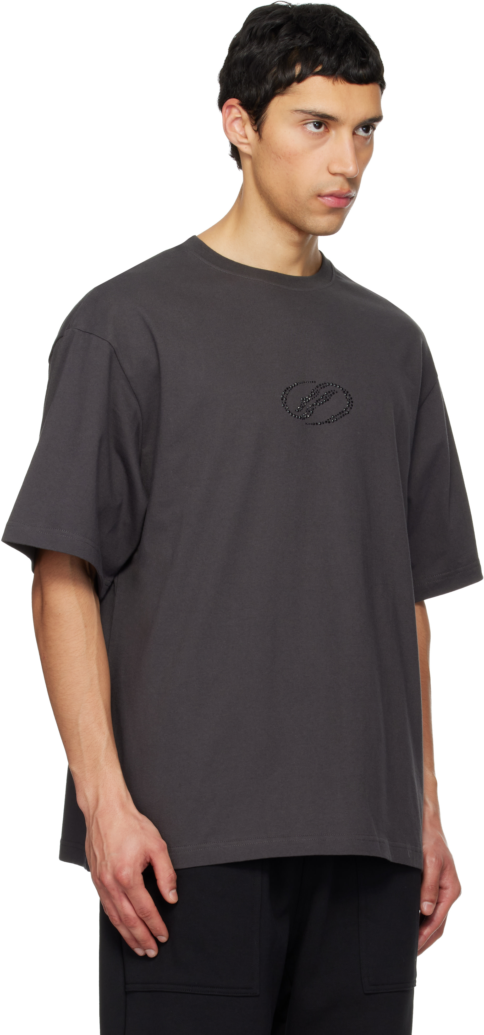 We11done - グレー 'WE11DONE' Tシャツ