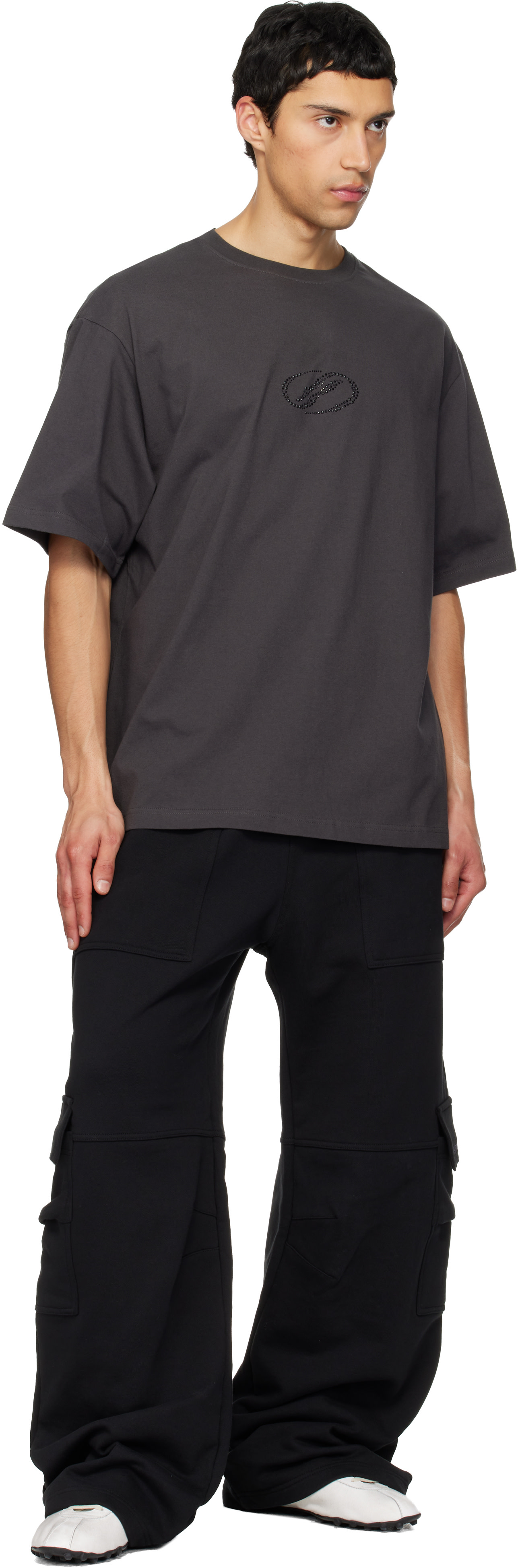 We11done - グレー 'WE11DONE' Tシャツ