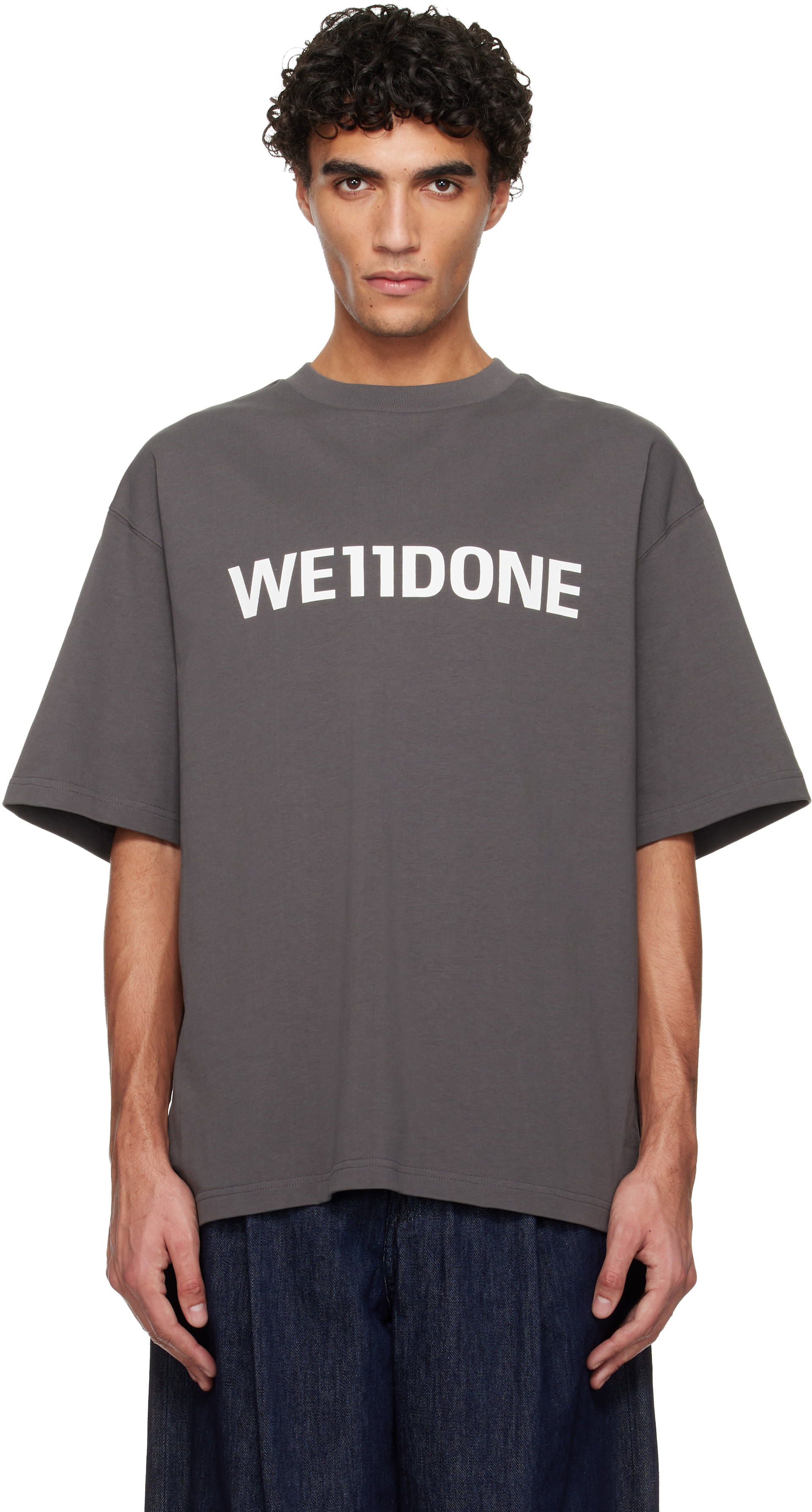 We11done - T-shirt gris à logo