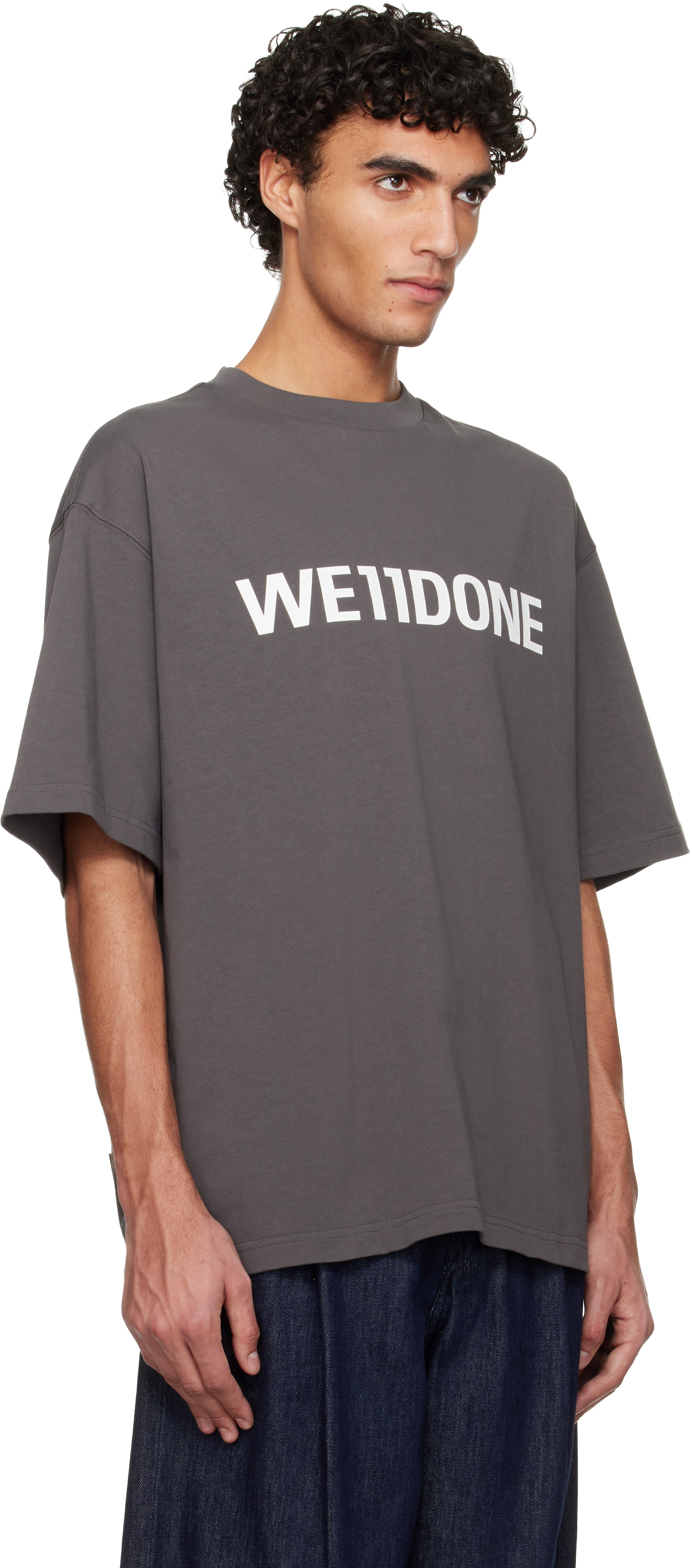 We11done - T-shirt gris à logo