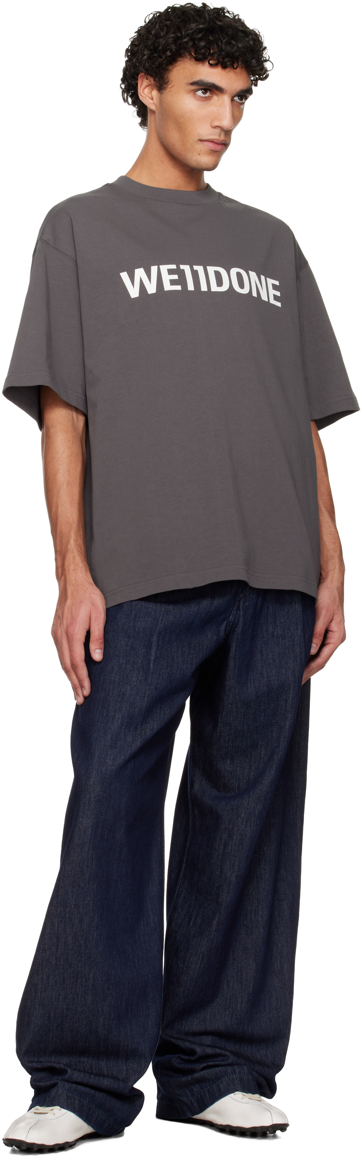 We11done - T-shirt gris à logo