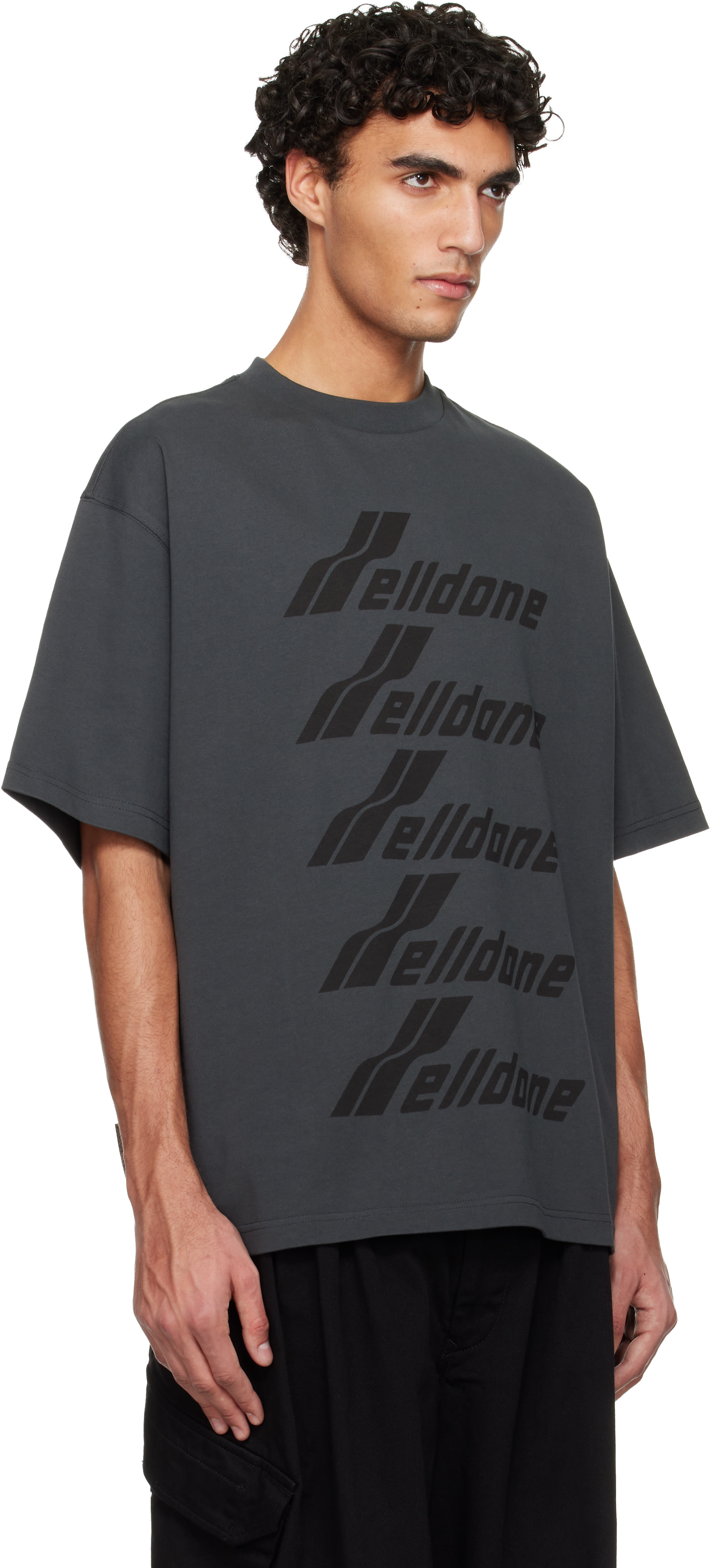 We11done - グレー 'We11done' Front Logo Tシャツ